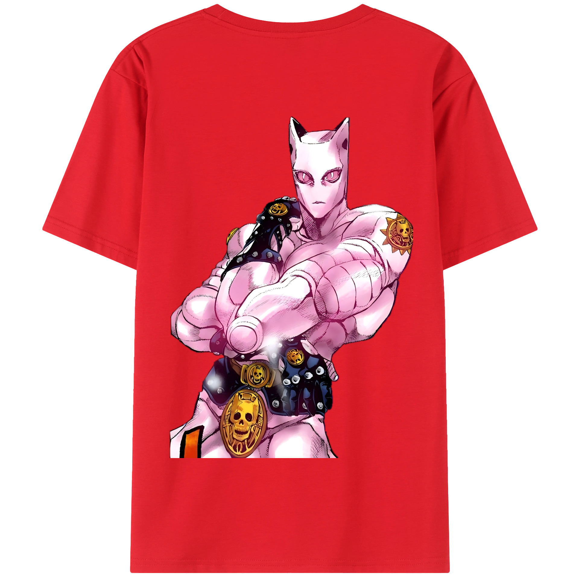 （画像用） ジョジョの奇妙な冒険 きら よしかげ JoJo's Bizarre Adventure Kira Yoshikage 綿100％半袖Tシャツ（背面プリント）