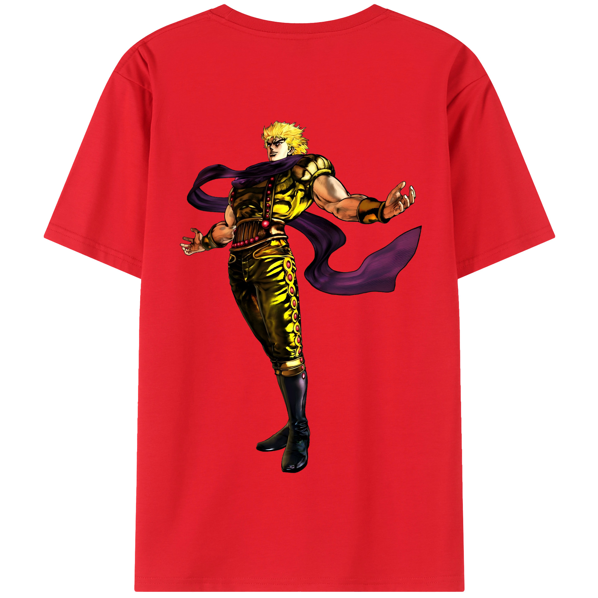 （画像用） ジョジョの奇妙な冒険 ディオ?ブランドー JoJo's Bizarre Adventure Dio Brando 綿100％半袖Tシャツ（背面プリント）