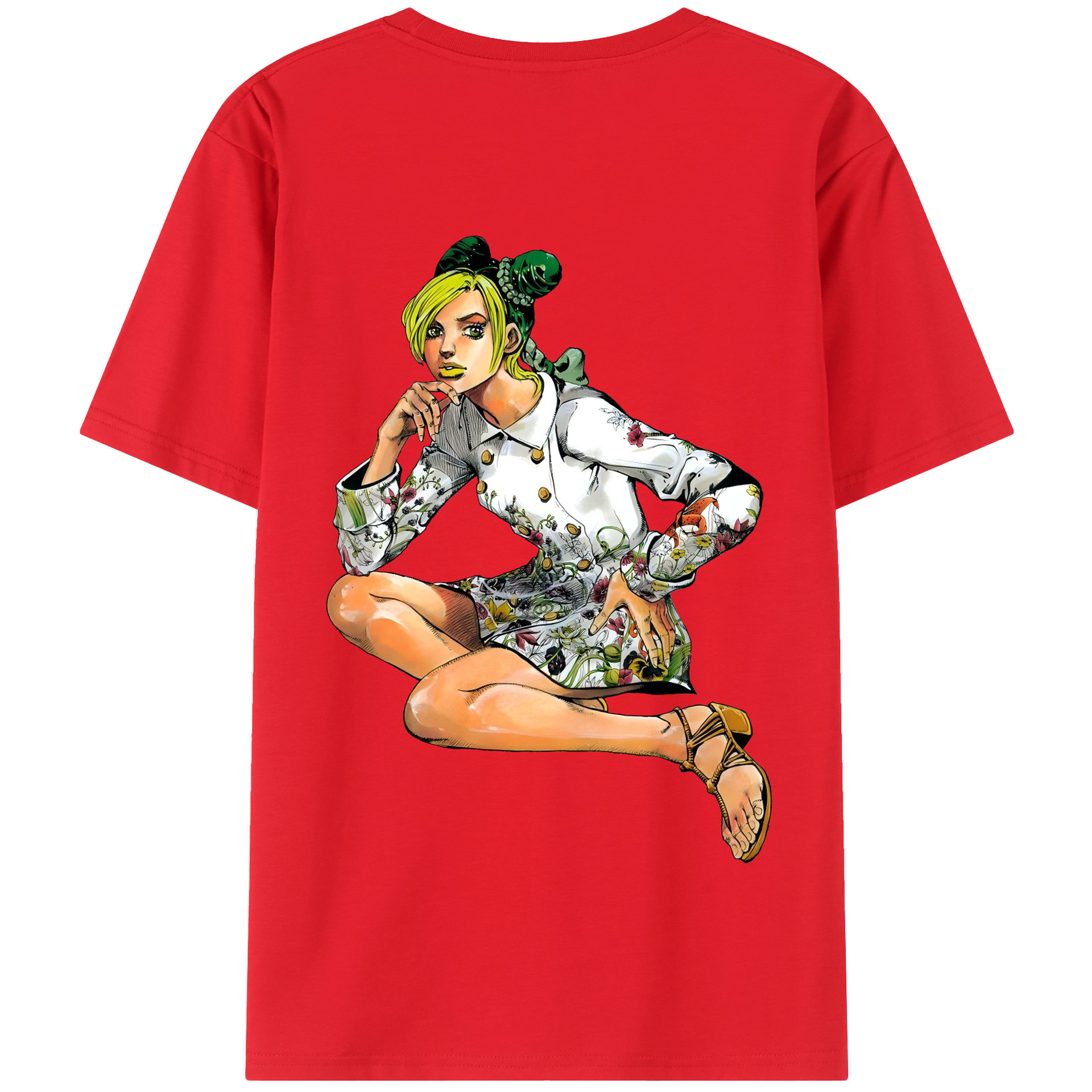（画像用） "ジョジョの奇妙な冒険 くうじょう ジョリーン JoJo's Bizarre Adventure Jolyne Cujoh " 綿100％半袖Tシャツ（背面プリント）