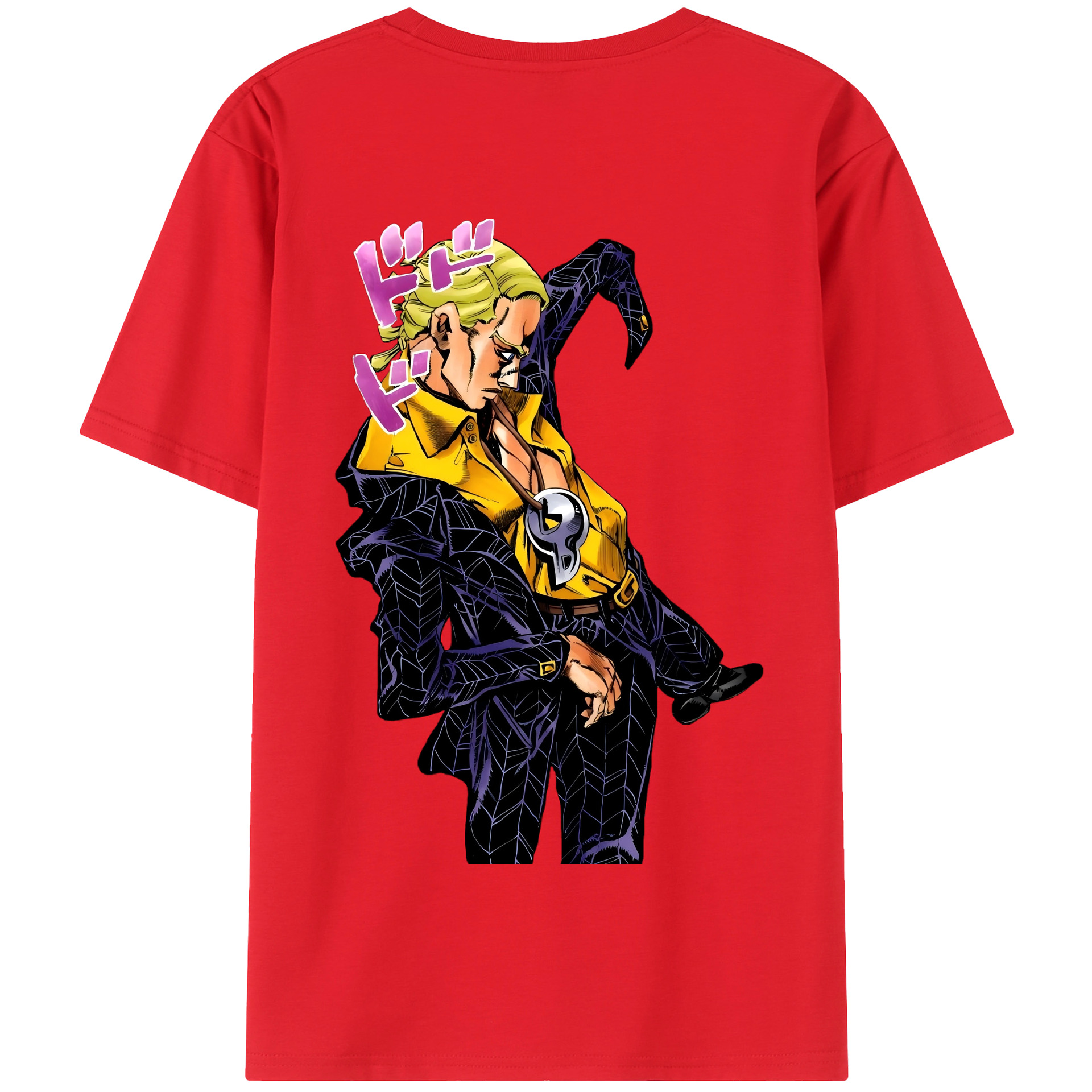 （画像用） ジョジョの奇妙な冒険 プロシュート JoJo's Bizarre Adventure Prosciutto 綿100％半袖Tシャツ（背面プリント）