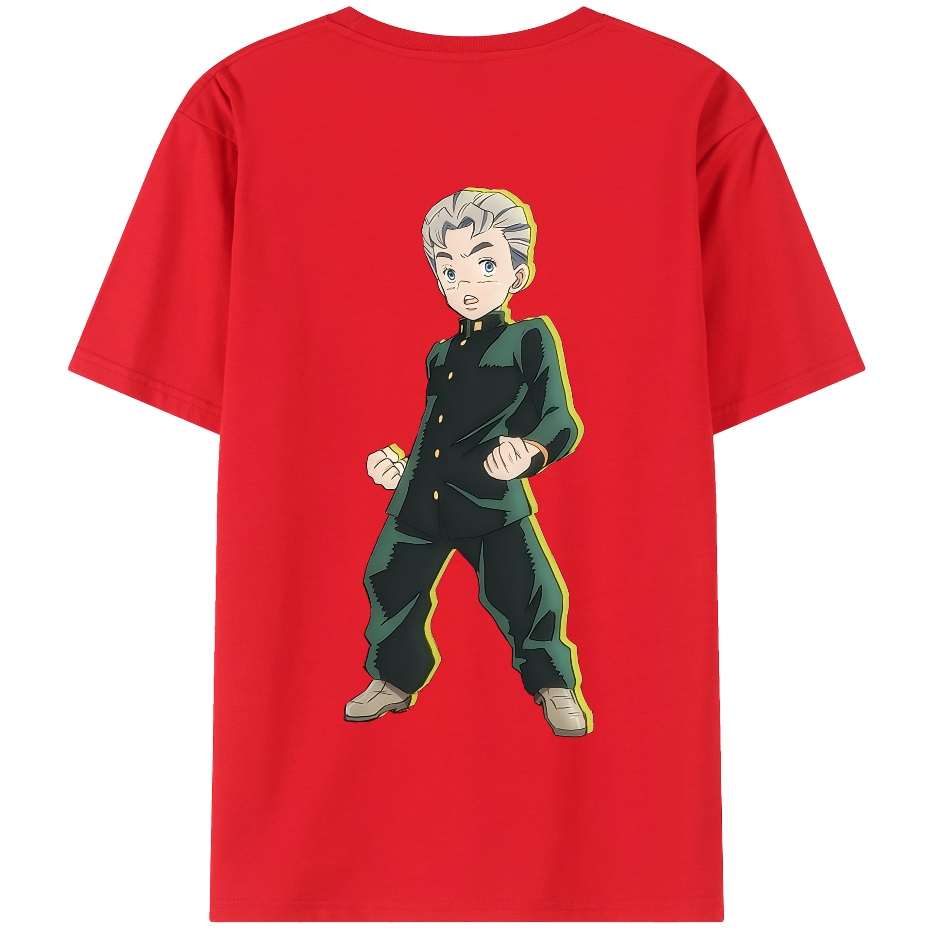 （画像用） ジョジョの奇妙な冒険 広瀨康一 JoJo's Bizarre Adventure Hirose Koichi 綿100％半袖Tシャツ（背面プリント）