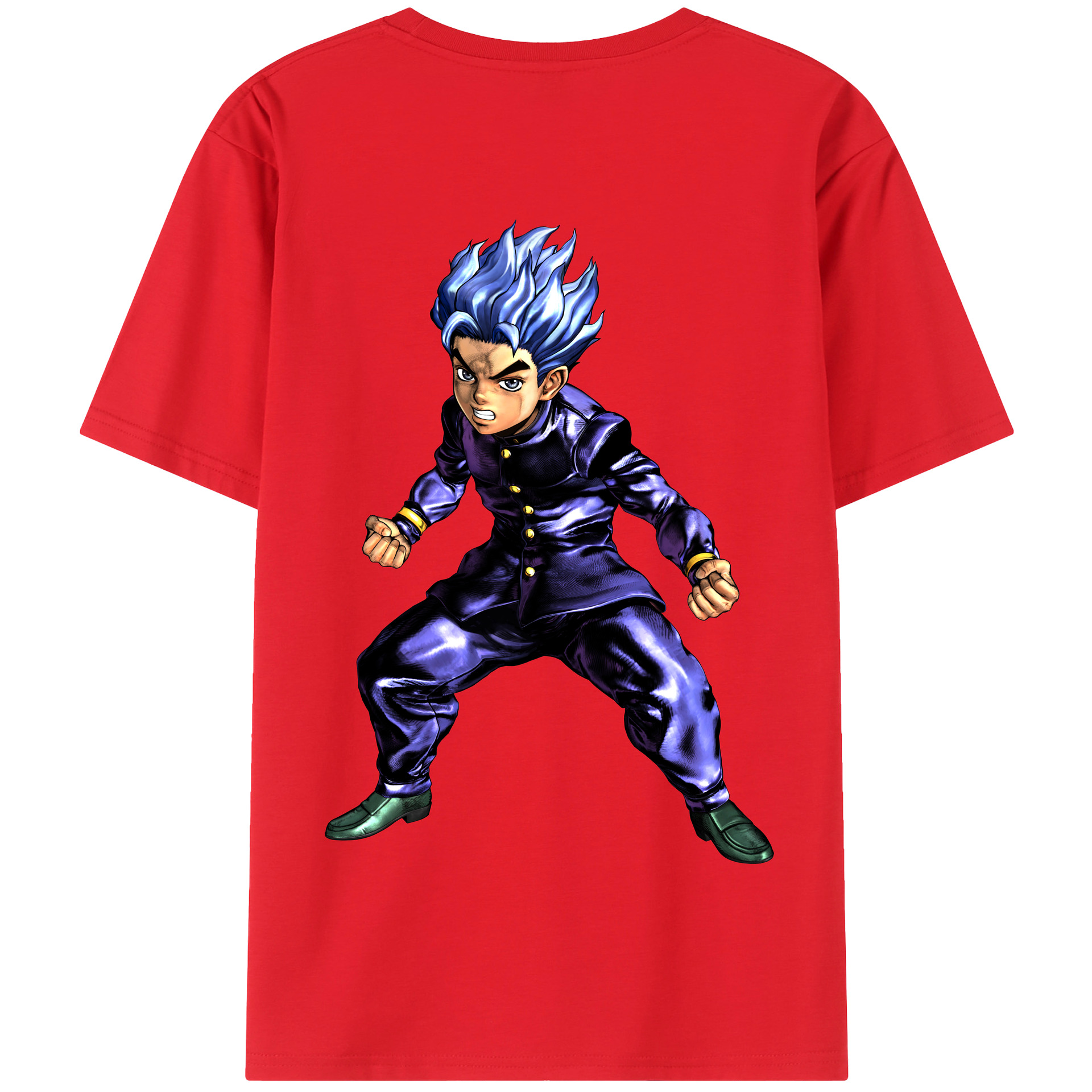 （画像用） ジョジョの奇妙な冒険 広瀨康一 JoJo's Bizarre Adventure Hirose Koichi 綿100％半袖Tシャツ（背面プリント）