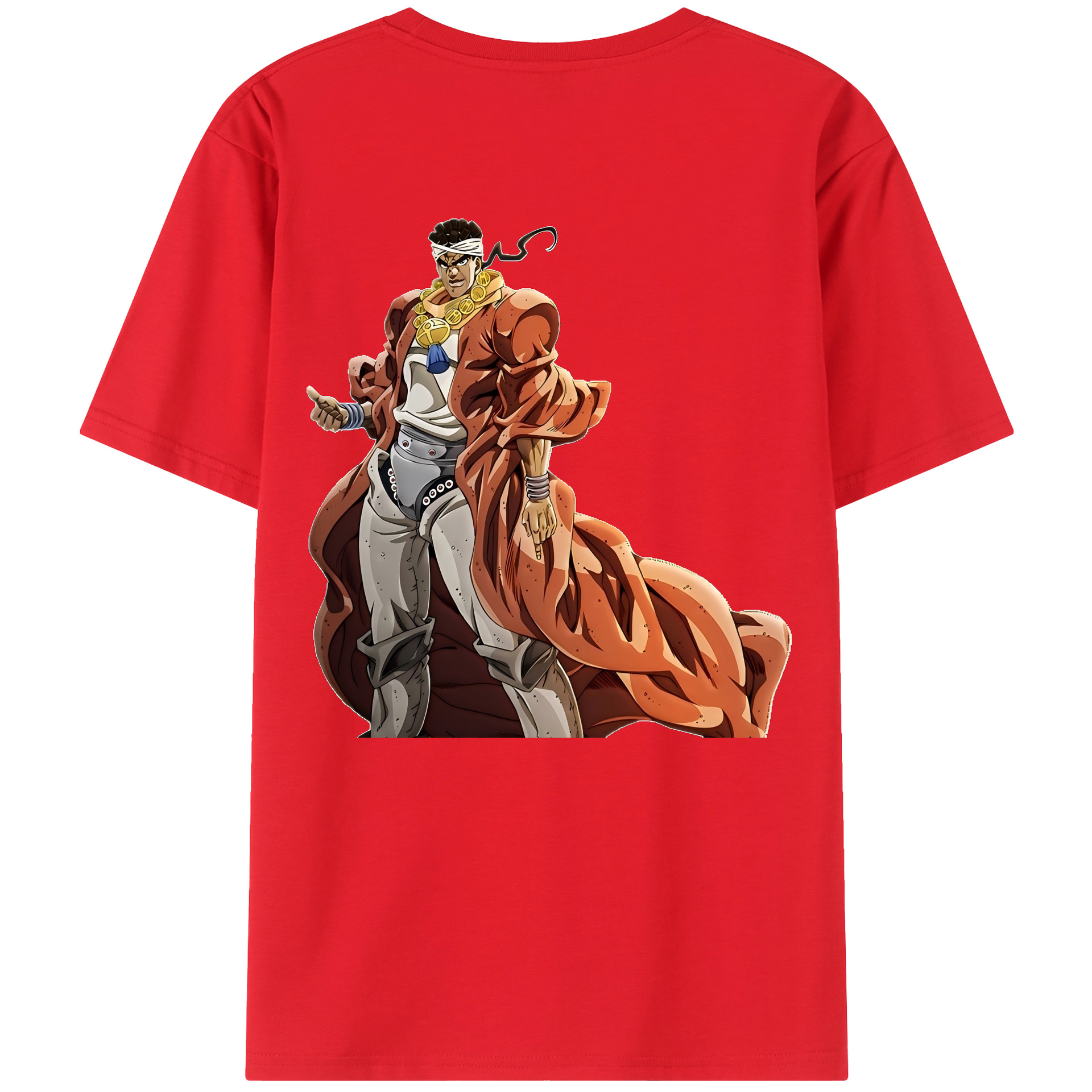 （画像用） ジョジョの奇妙な冒険 ムハンマド?アブドゥル JoJo's Bizarre Adventure Muhammad Avdol 綿100％半袖Tシャツ（背面プリント）