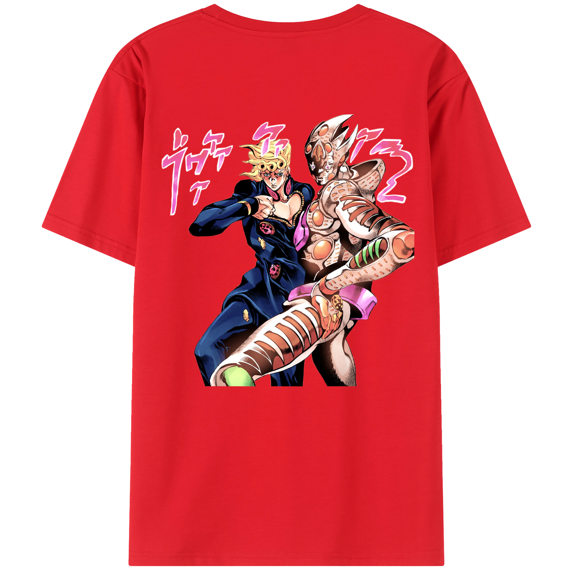 （画像用） ジョジョの奇妙な冒険 ジョルノ?ジョバァーナ JoJo's Bizarre Adventure Giorno Giovanna 綿100％半袖Tシャツ（背面プリント）