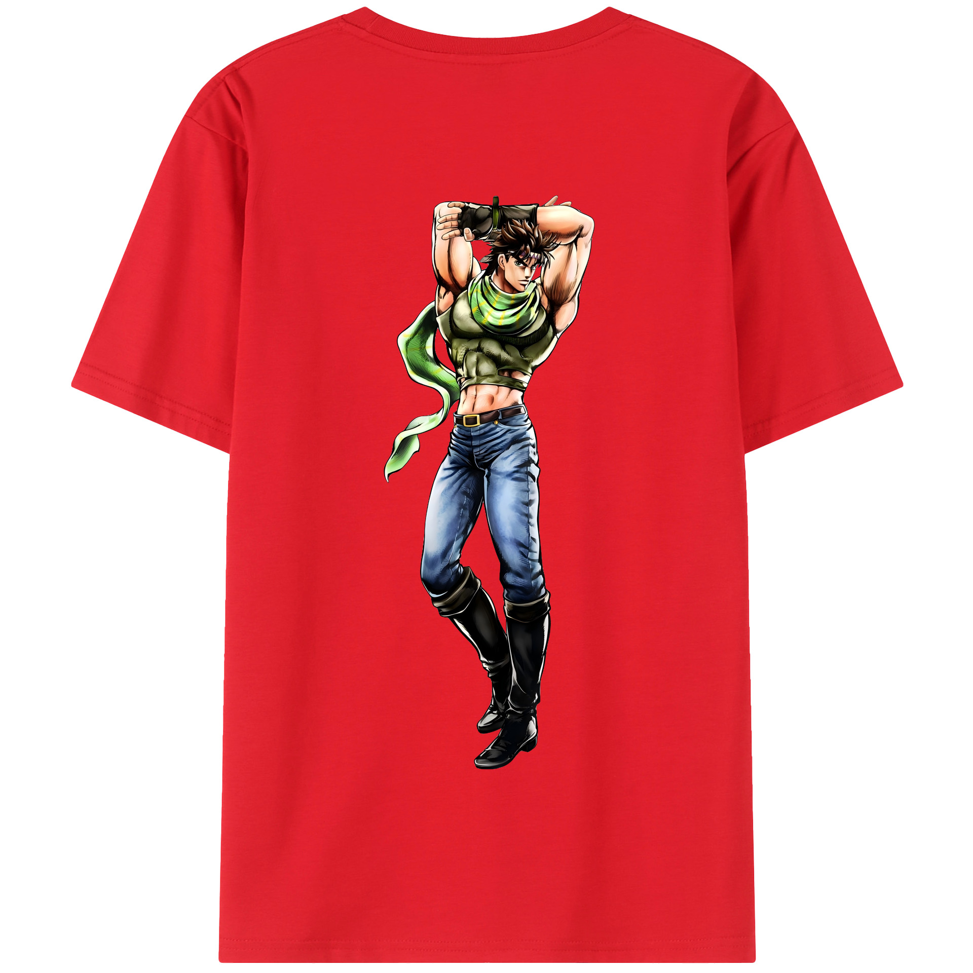 （画像用） ジョジョの奇妙な冒険 ジョセフ?ジョースター JoJo's Bizarre Adventure Joseph Joestar 綿100％半袖Tシャツ（背面プリント）