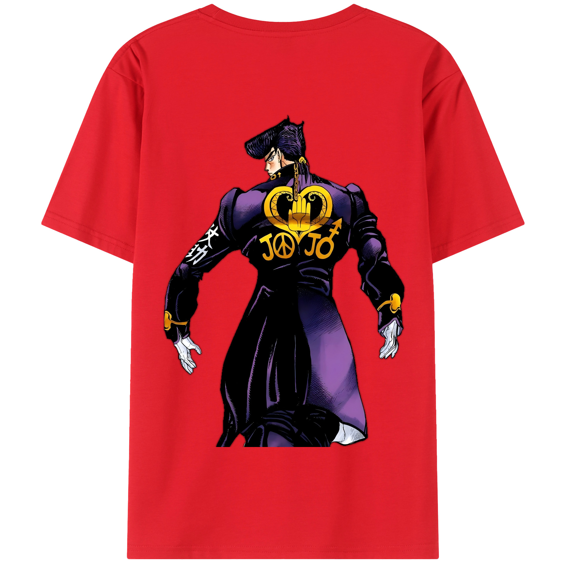 （画像用） ジョジョの奇妙な冒険 ひがしかた じょうすけ JoJo's Bizarre Adventure Higashikata Josuke 綿100％半袖Tシャツ（背面プリント）