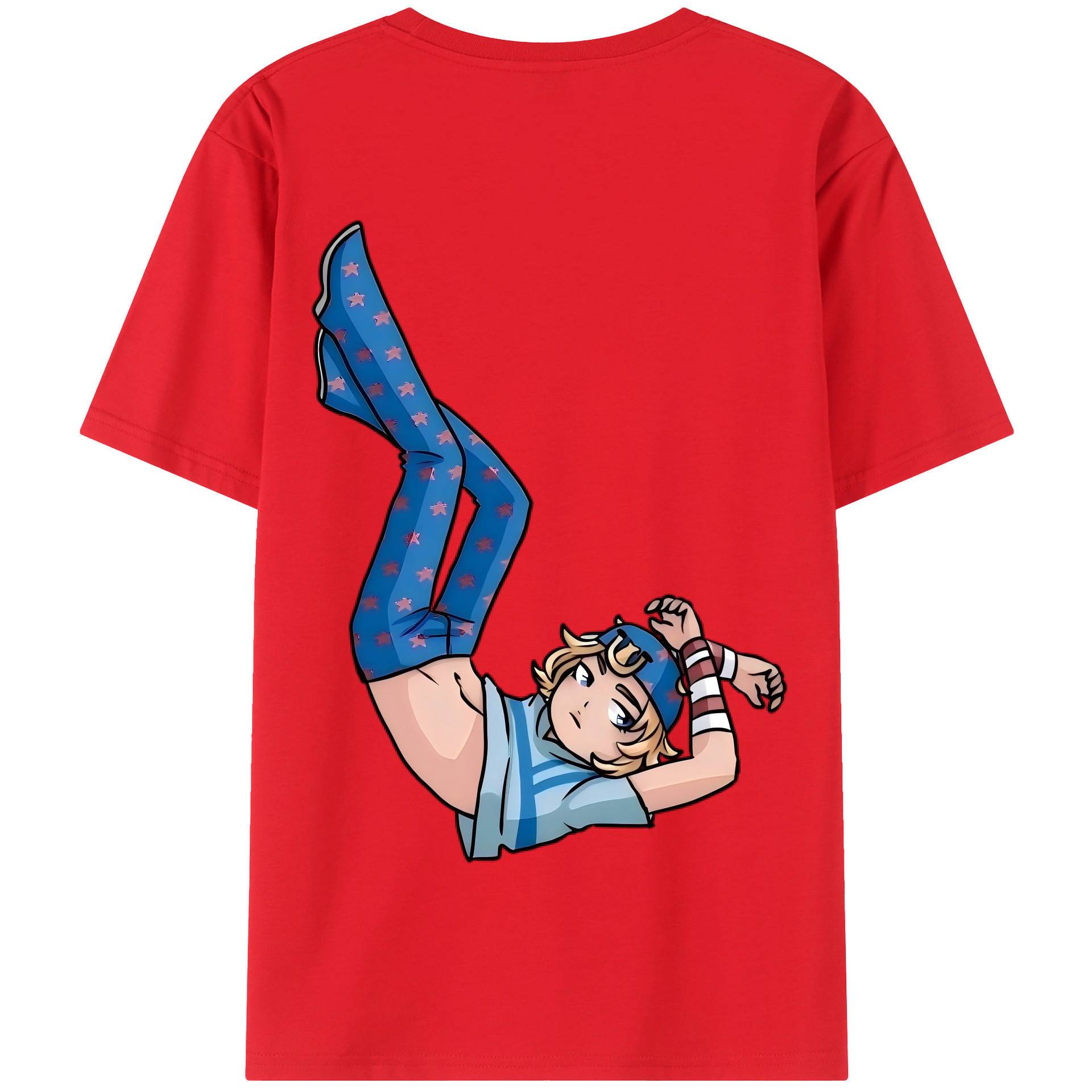 （画像用） ジョジョの奇妙な冒険 グイード?ミスタ JoJo's Bizarre Adventure Guido Mista 綿100％半袖Tシャツ（背面プリント）
