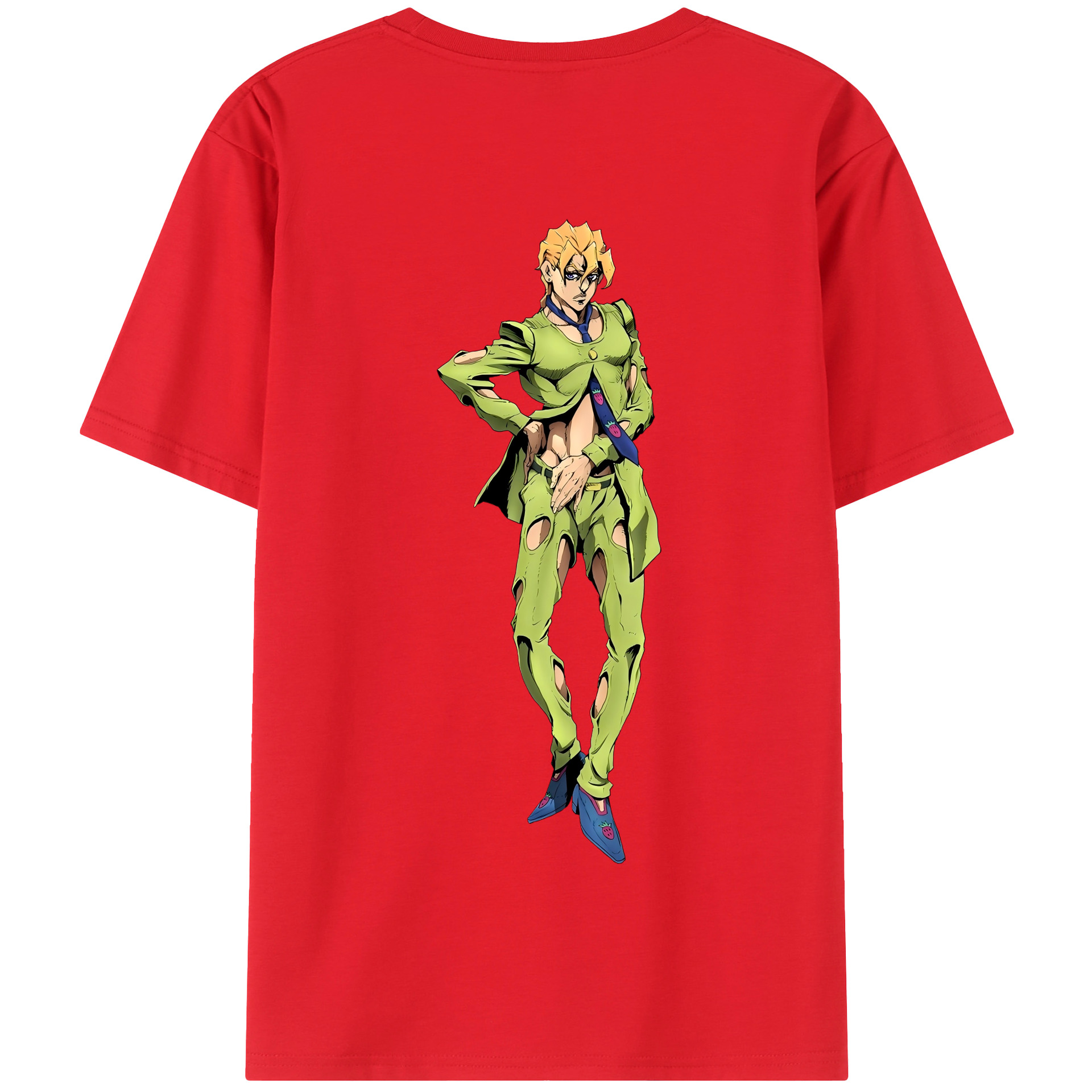（画像用） ジョジョの奇妙な冒険 パンナコッタ?フー JoJo's Bizarre Adventure Pannacotta Fugo 綿100％半袖Tシャツ（背面プリント）
