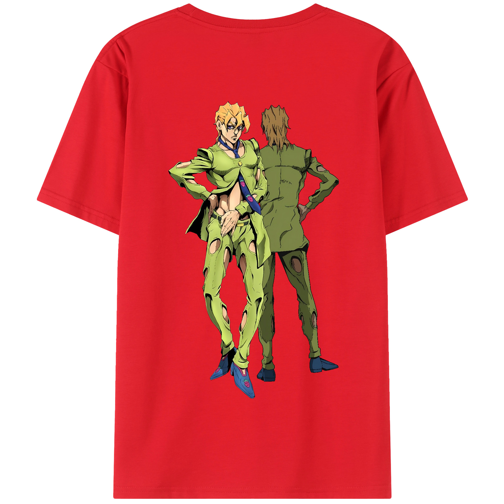（画像用） ジョジョの奇妙な冒険 パンナコッタ?フー JoJo's Bizarre Adventure Pannacotta Fugo 綿100％半袖Tシャツ（背面プリント）
