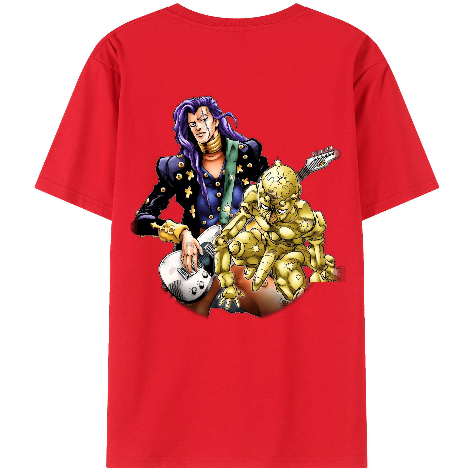 （画像用） ジョジョの奇妙な冒険 おといし あきら JoJo's Bizarre Adventure Akira Otoishi 綿100％半袖Tシャツ（背面プリント）