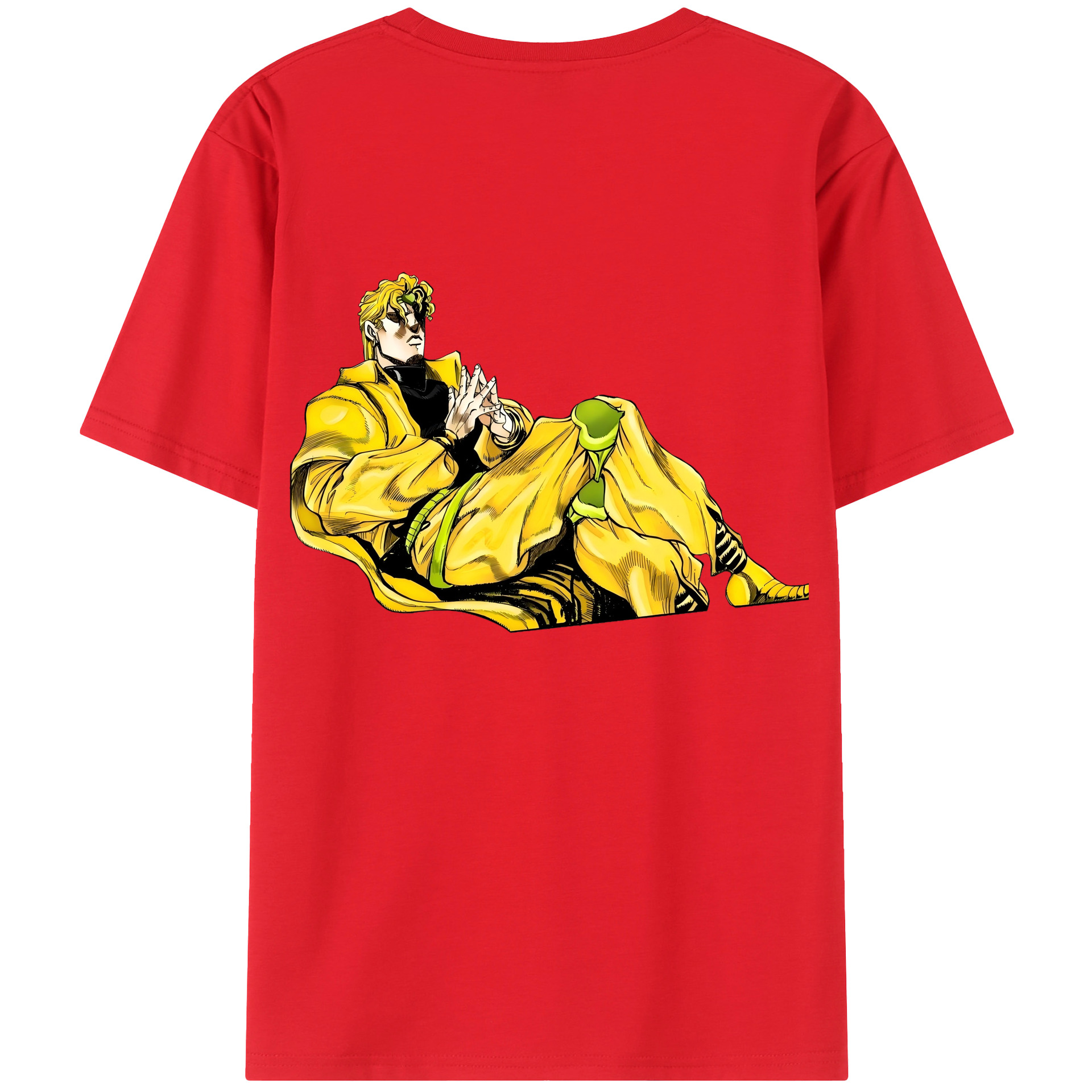 （画像用） ジョジョの奇妙な冒険 ディオ?ブランドー JoJo's Bizarre Adventure Dio Brando 綿100％半袖Tシャツ（背面プリント）
