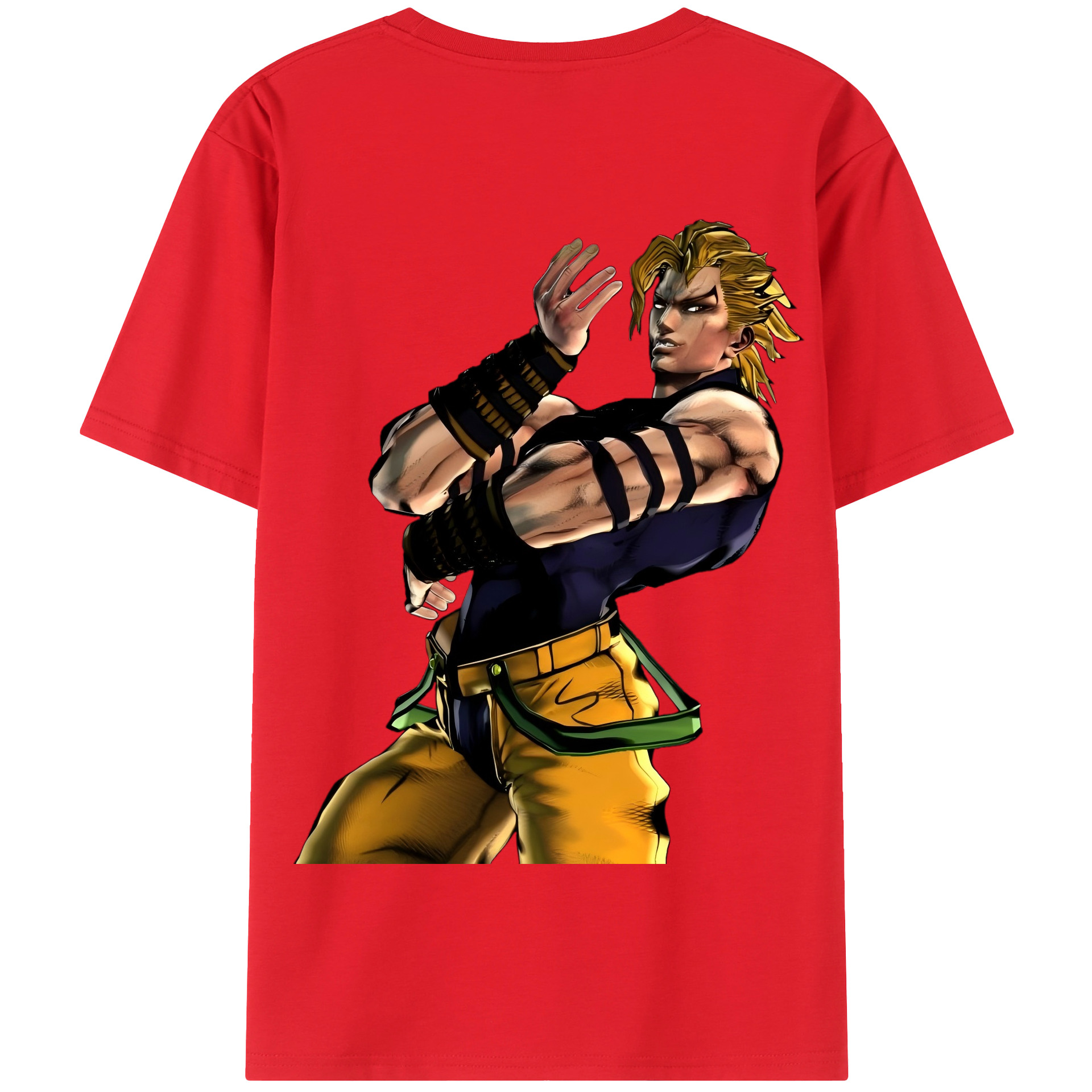 （画像用） ジョジョの奇妙な冒険 ディオ?ブランドー JoJo's Bizarre Adventure Dio Brando 綿100％半袖Tシャツ（背面プリント）