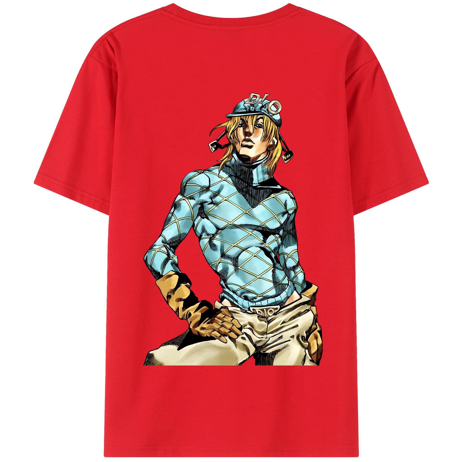 （画像用） ジョジョの奇妙な冒険 ディオ?ブランドー JoJo's Bizarre Adventure Dio Brando 綿100％半袖Tシャツ（背面プリント）