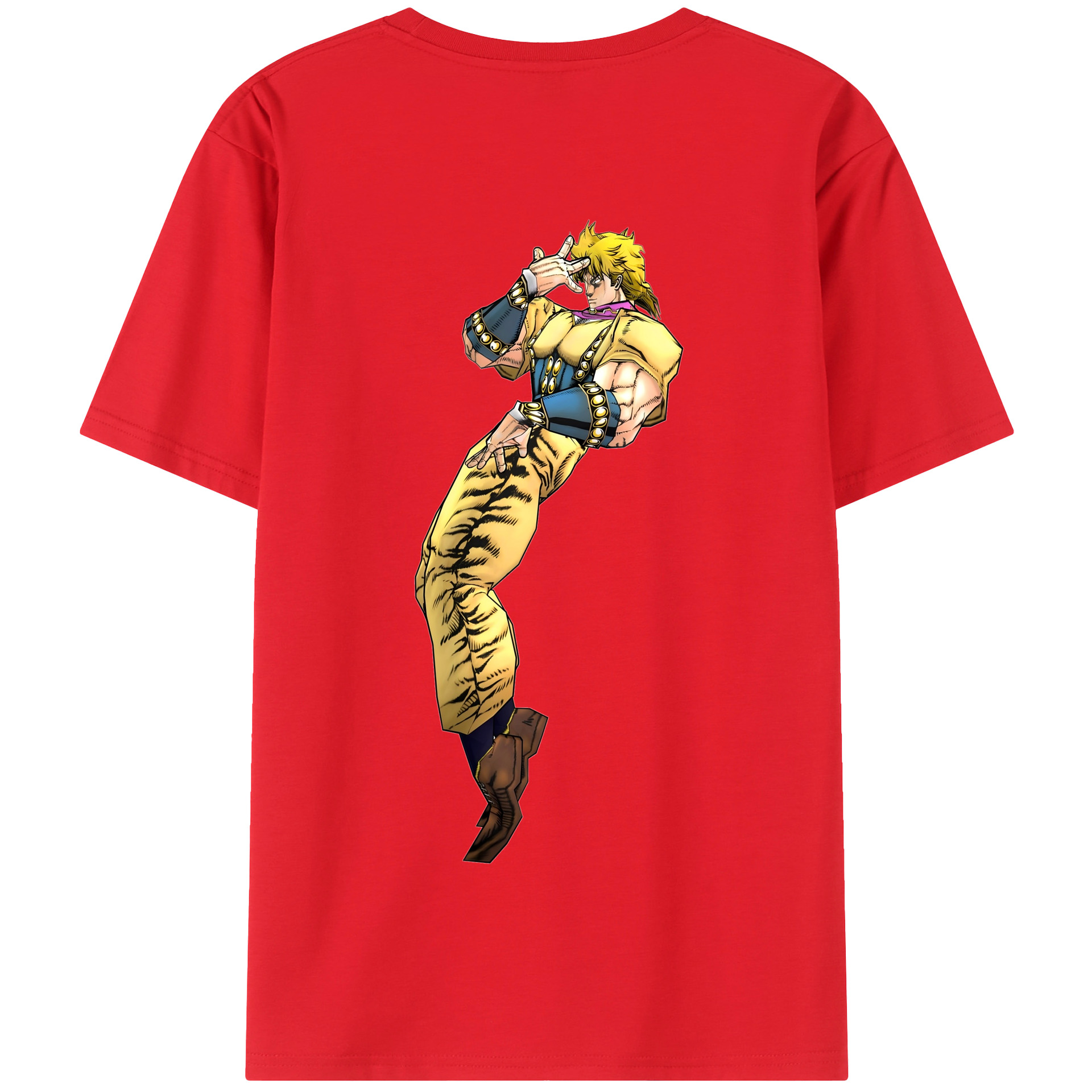 （画像用） ジョジョの奇妙な冒険 ディオ?ブランドー JoJo's Bizarre Adventure Dio Brando 綿100％半袖Tシャツ（背面プリント）