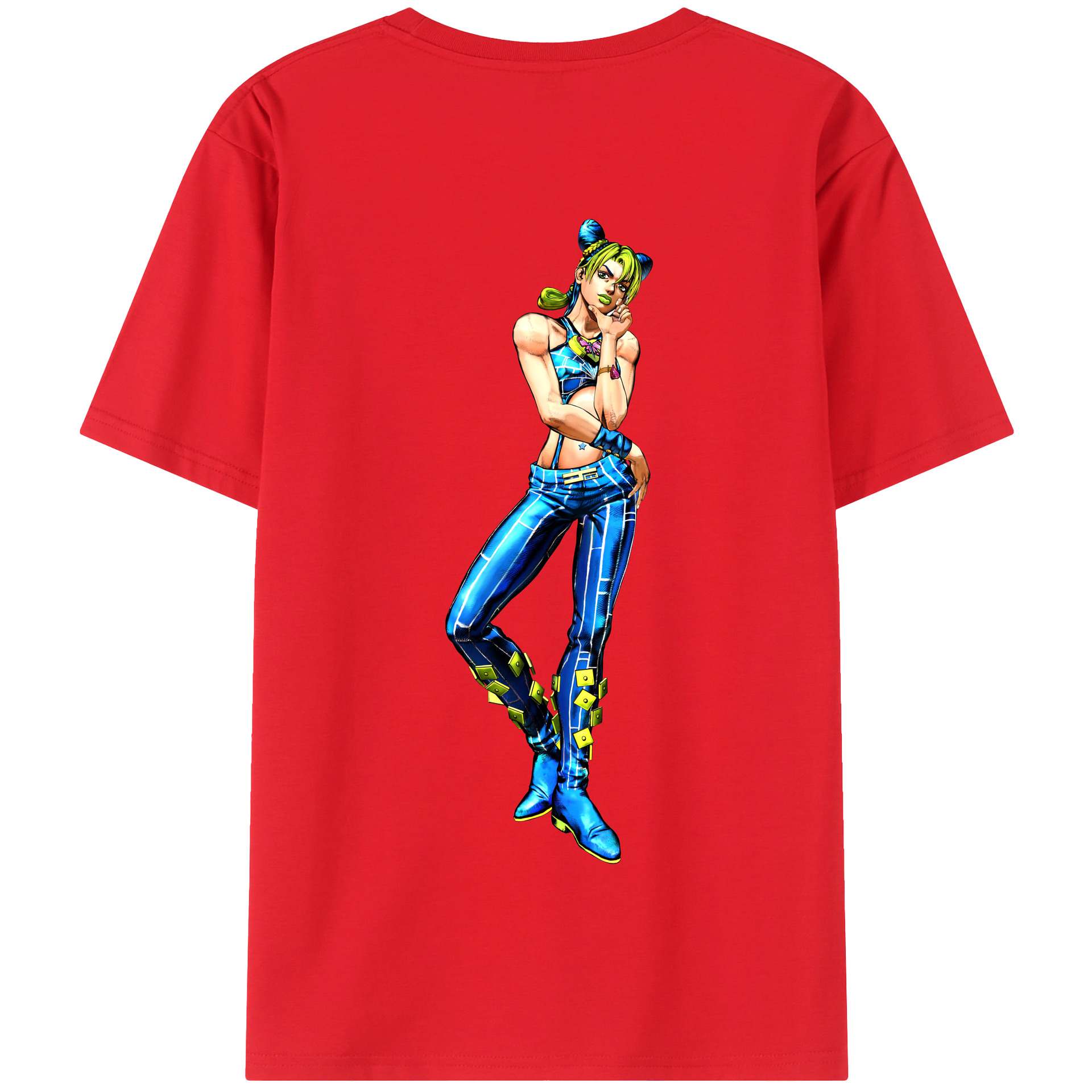 （画像用） "ジョジョの奇妙な冒険 くうじょう ジョリーン JoJo's Bizarre Adventure Jolyne Cujoh " 綿100％半袖Tシャツ（背面プリント）