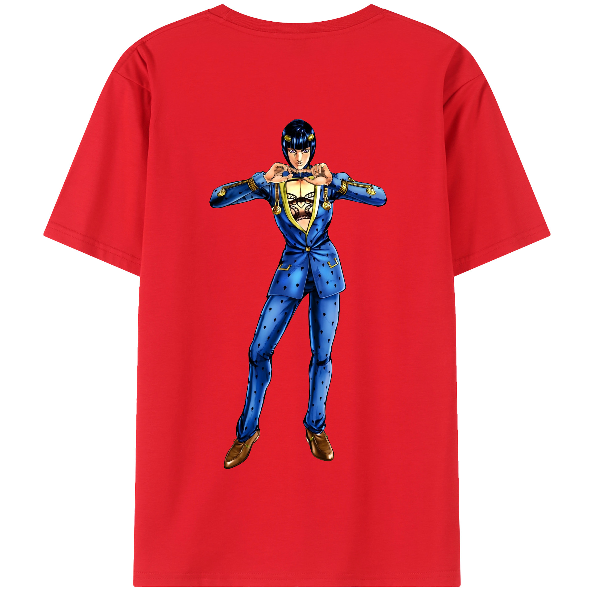 （画像用） ジョジョの奇妙な冒険 ブローノ?ブチャラティ JoJo's Bizarre Adventure Bruno Bucciarati 綿100％半袖Tシャツ（背面プリント）