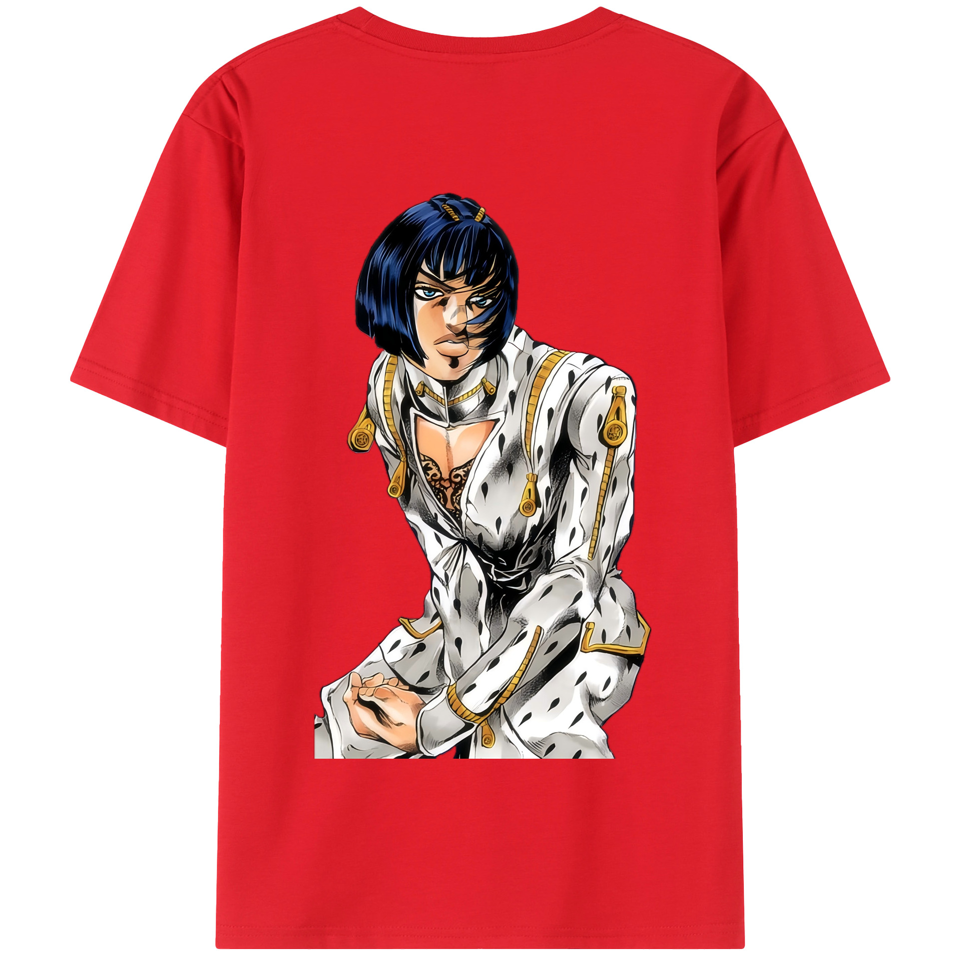 （画像用） ジョジョの奇妙な冒険 ブローノ?ブチャラティ JoJo's Bizarre Adventure Bruno Bucciarati 綿100％半袖Tシャツ（背面プリント）