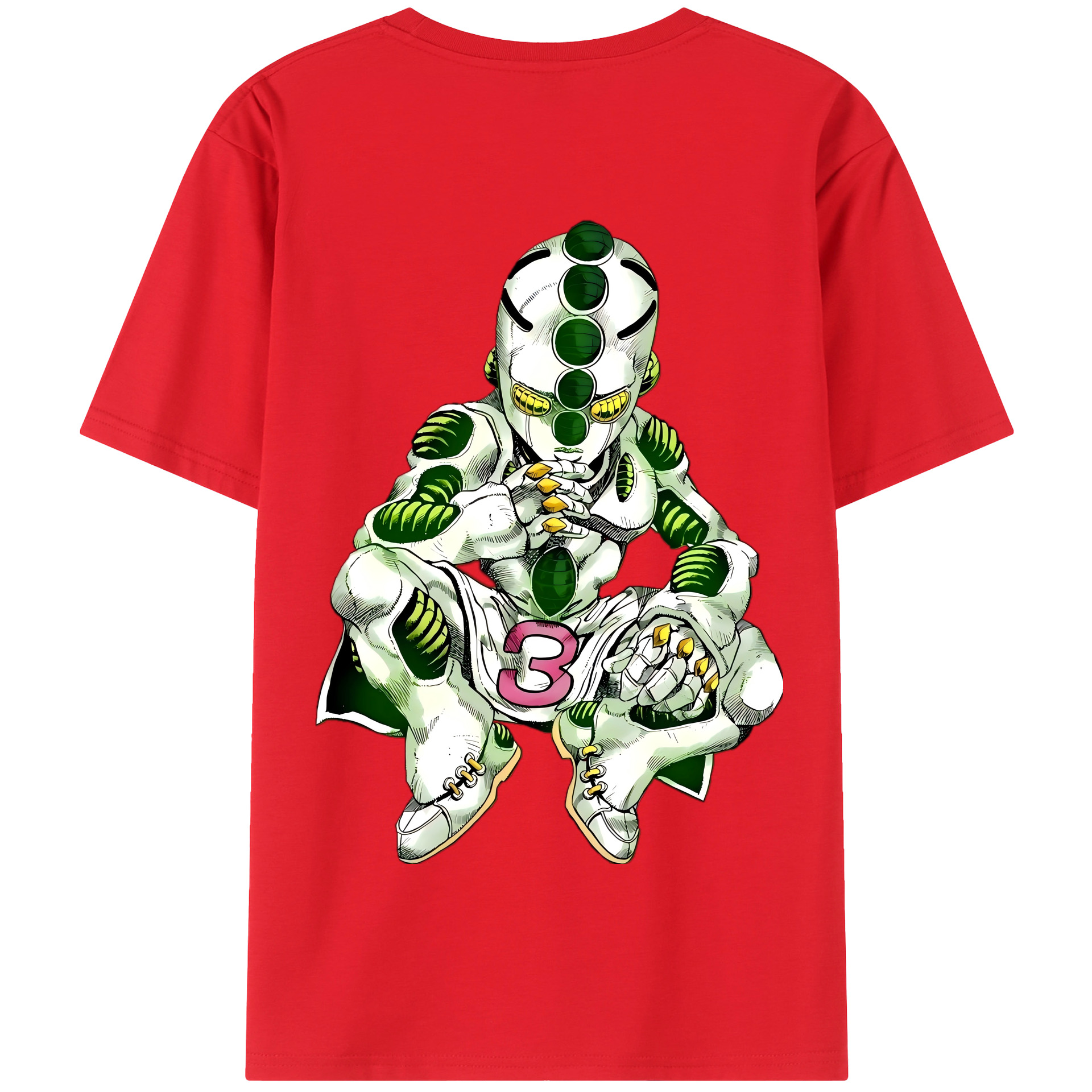 （画像用） ジョジョの奇妙な冒険 広瀨康一 JoJo's Bizarre Adventure Hirose Koichi 綿100％半袖Tシャツ（背面プリント）