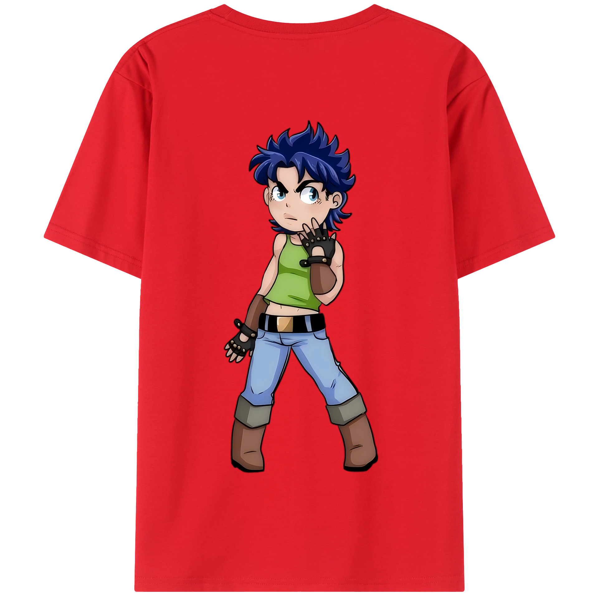 （画像用） ジョジョの奇妙な冒険 広瀨康一 JoJo's Bizarre Adventure Hirose Koichi 綿100％半袖Tシャツ（背面プリント）