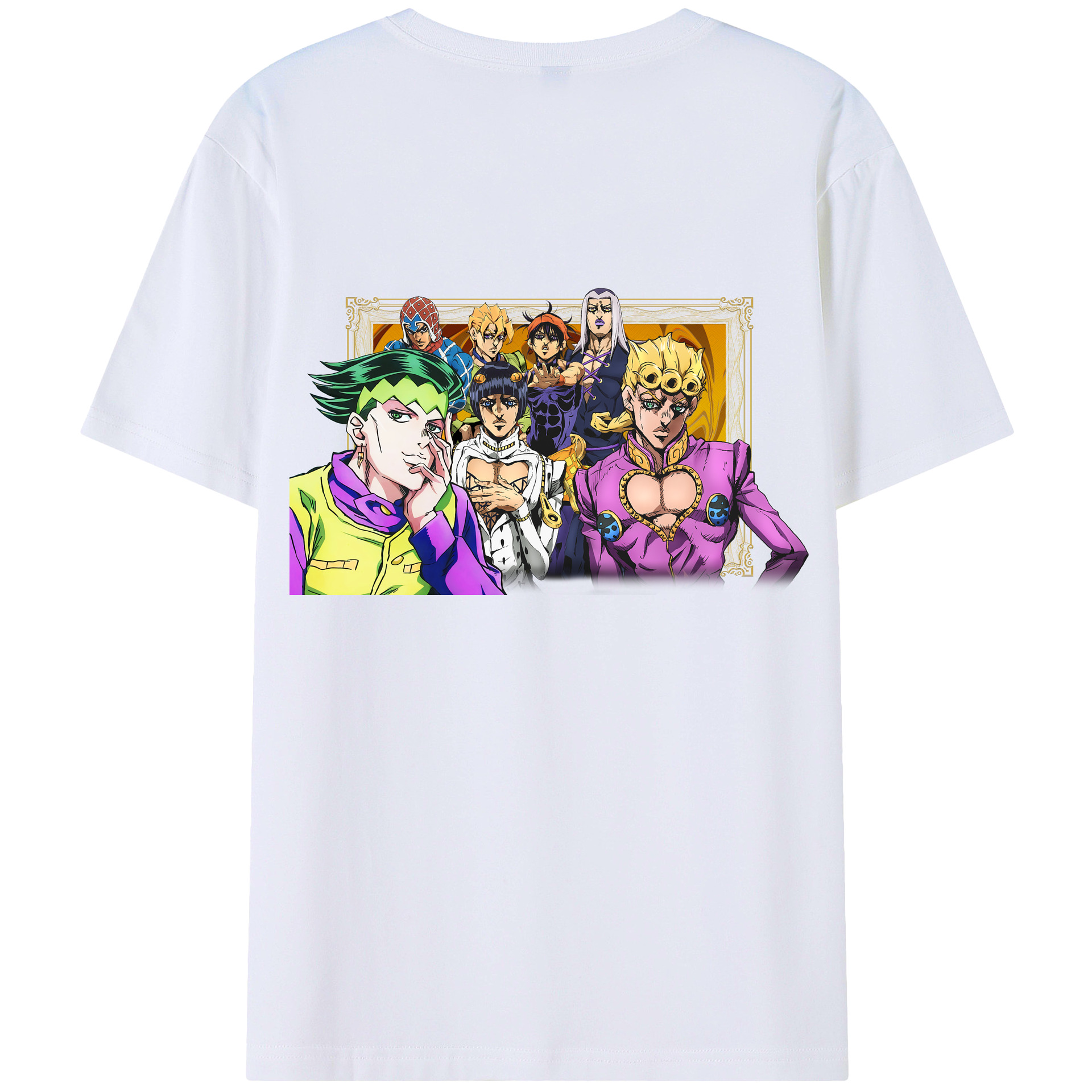 （画像用） ジョジョの奇妙な冒険 ジョルノ?ジョバァーナ JoJo's Bizarre Adventure Giorno Giovanna 綿100％半袖Tシャツ（背面プリント）