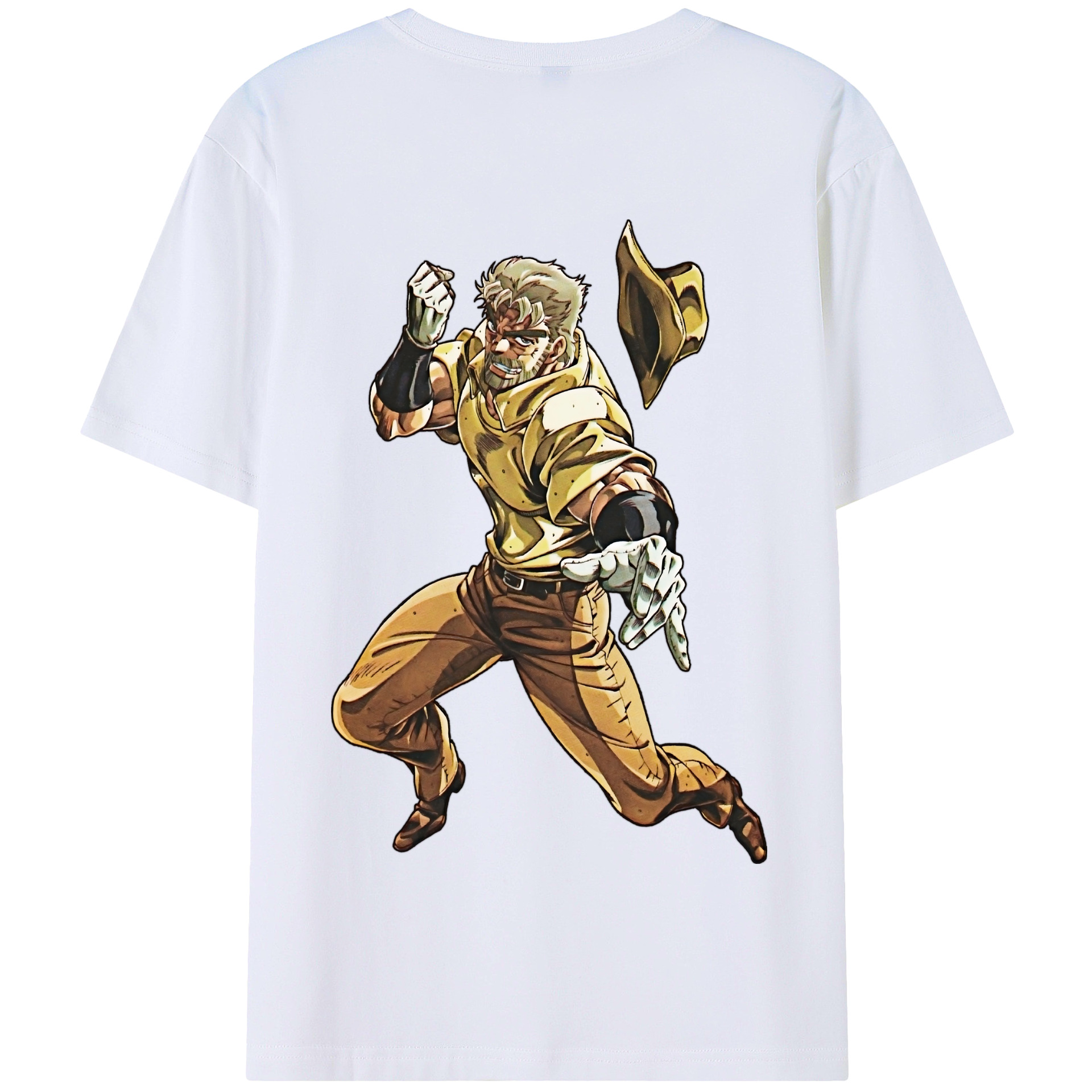 （画像用） ジョジョの奇妙な冒険 ジョセフ?ジョースター JoJo's Bizarre Adventure Joseph Joestar 綿100％半袖Tシャツ（背面プリント）