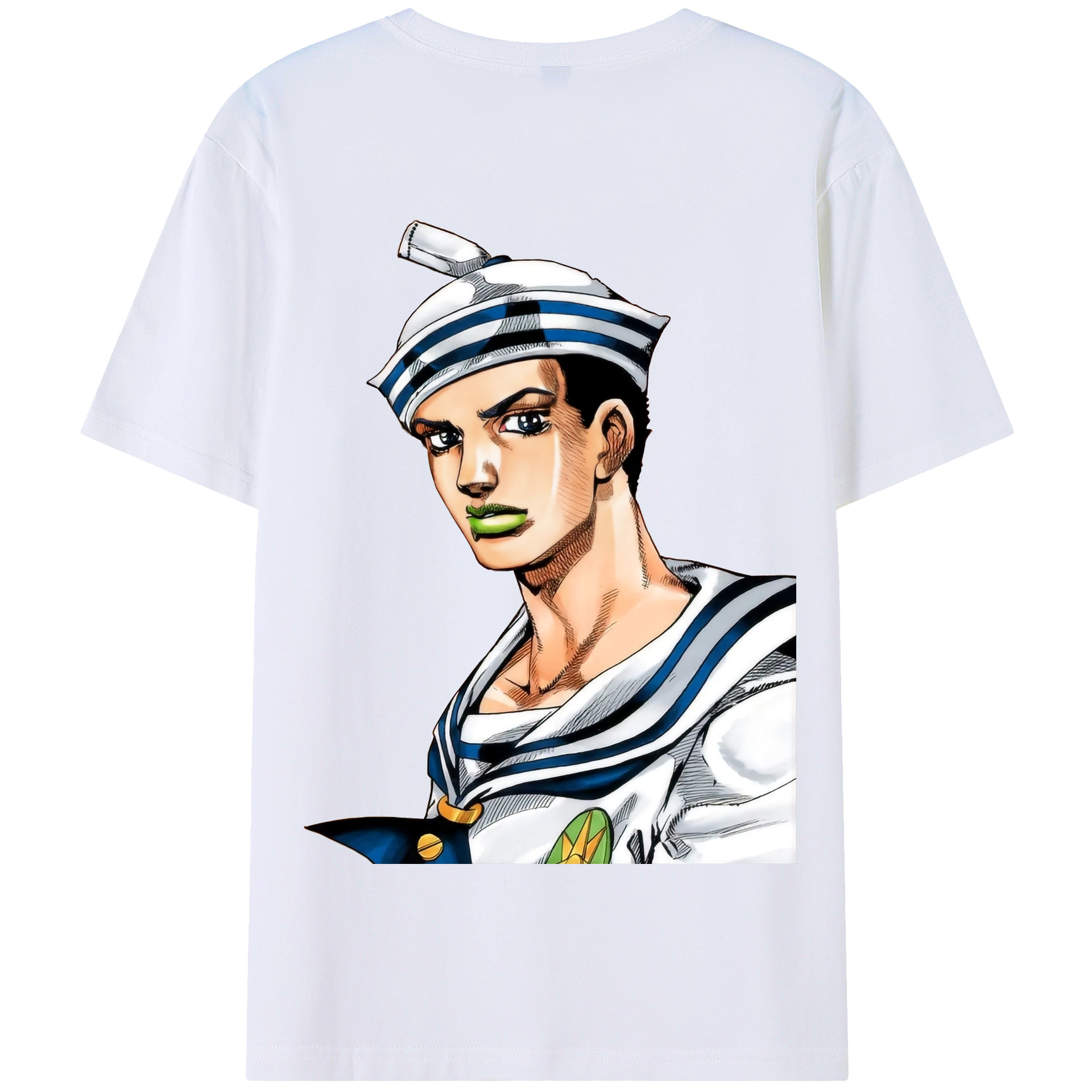 （画像用） ジョジョの奇妙な冒険 東方定助 JoJo's Bizarre Adventure Higashikata Josuke 綿100％半袖Tシャツ（背面プリント）
