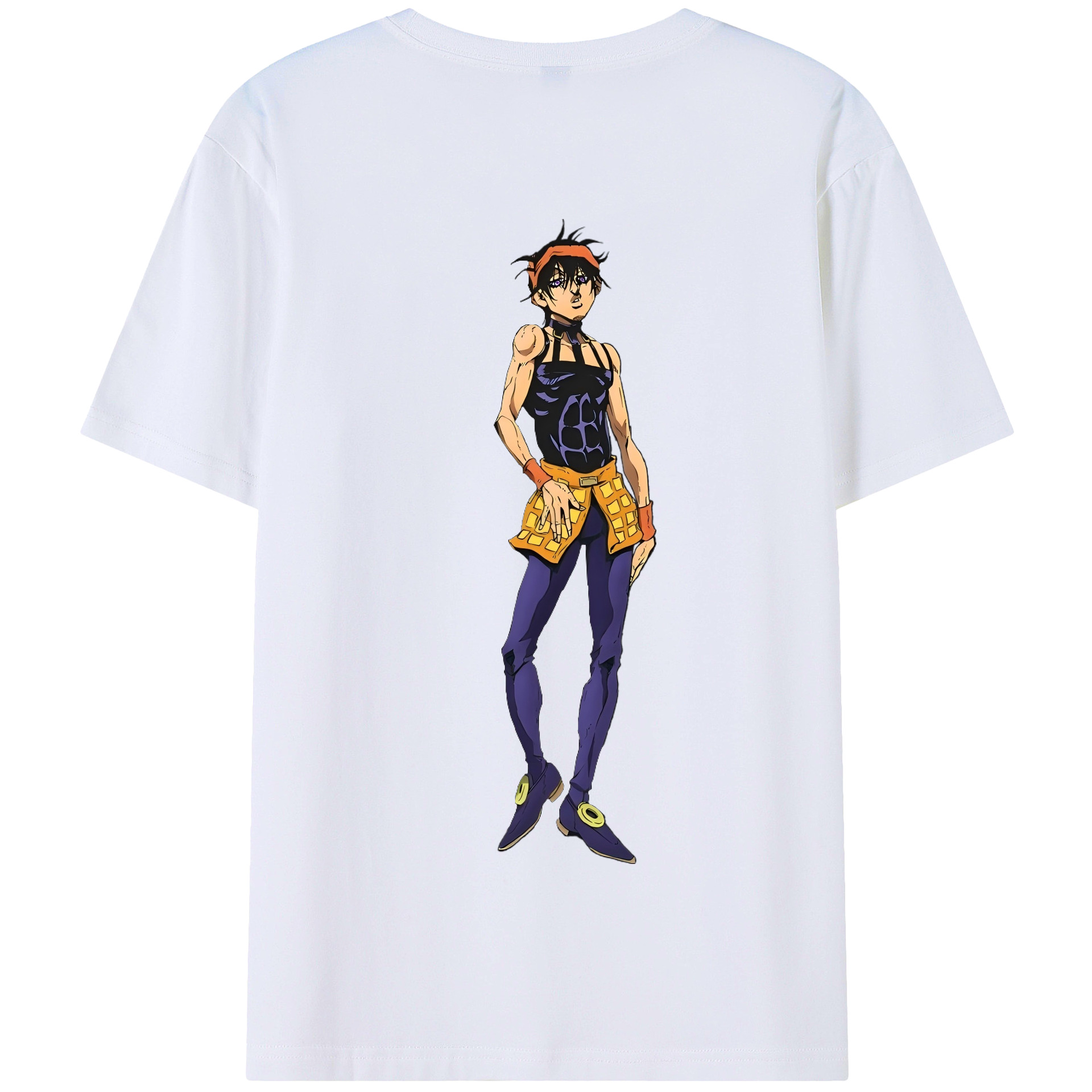 （画像用） ジョジョの奇妙な冒険 ナランチャ?ギルガ JoJo's Bizarre Adventure Narancia Ghirga 綿100％半袖Tシャツ（背面プリント）