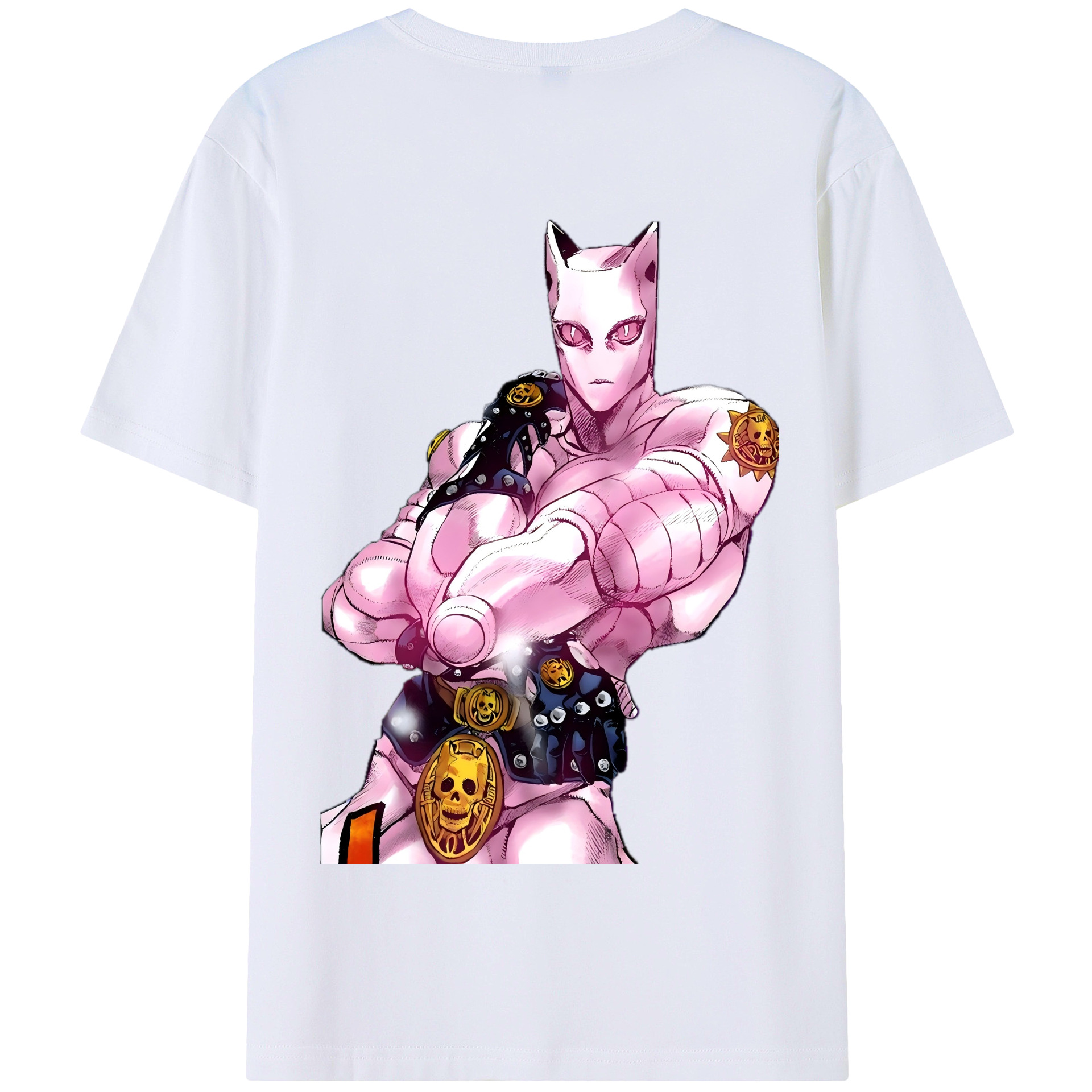 （画像用） ジョジョの奇妙な冒険 きら よしかげ JoJo's Bizarre Adventure Kira Yoshikage 綿100％半袖Tシャツ（背面プリント）