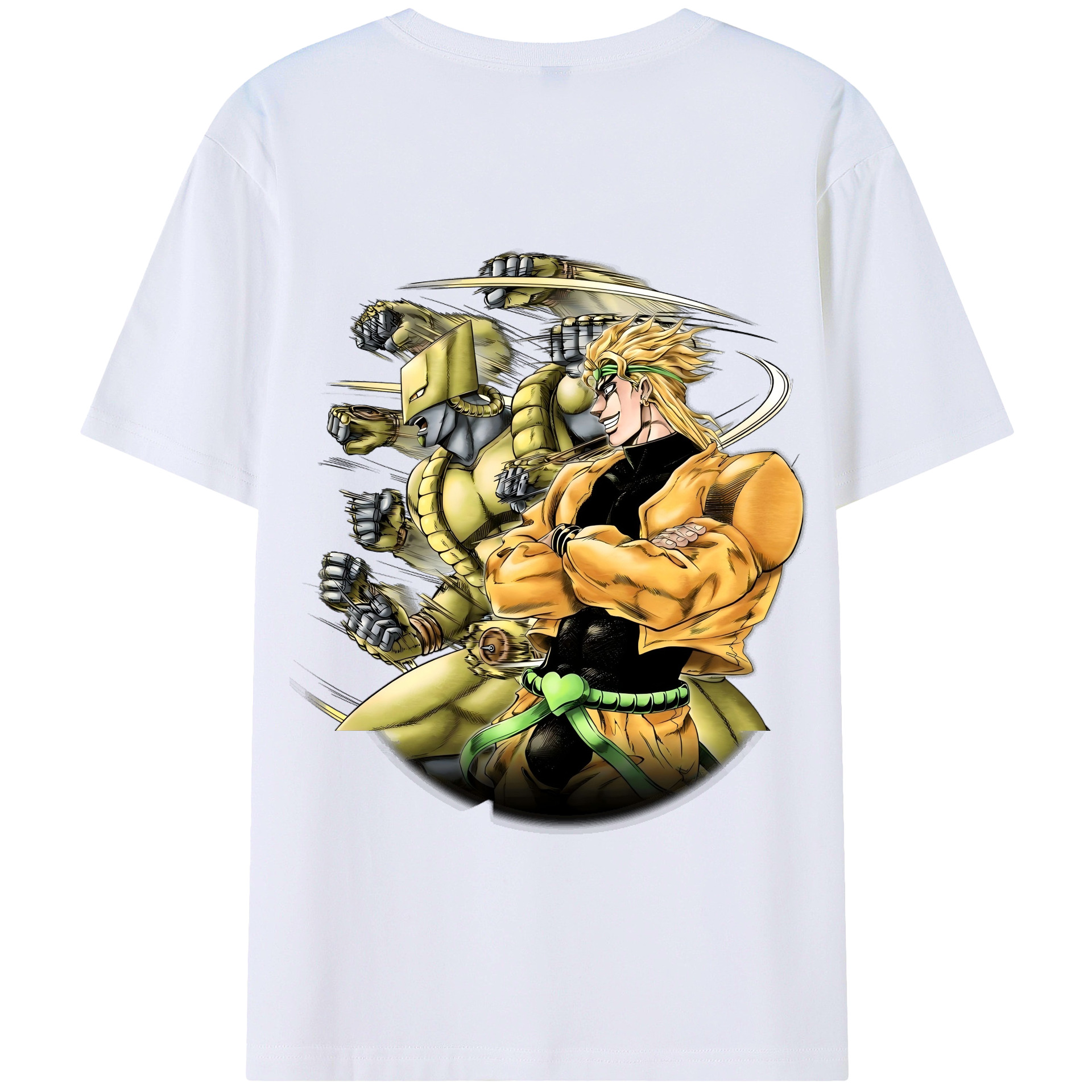 （画像用） ジョジョの奇妙な冒険 ディオ?ブランドー JoJo's Bizarre Adventure Dio Brando 綿100％半袖Tシャツ（背面プリント）