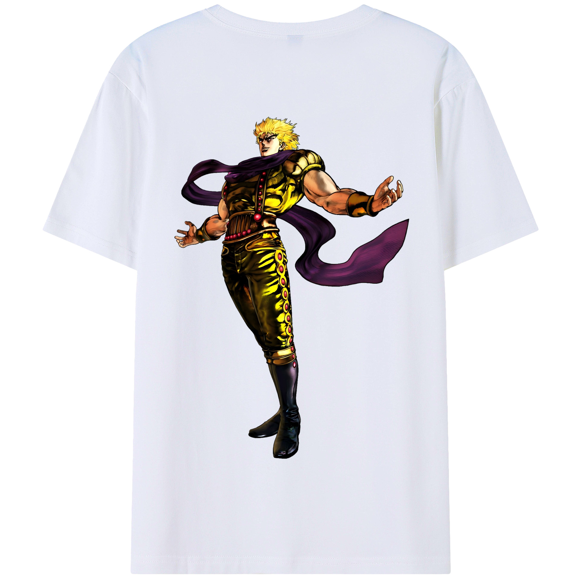 （画像用） ジョジョの奇妙な冒険 ディオ?ブランドー JoJo's Bizarre Adventure Dio Brando 綿100％半袖Tシャツ（背面プリント）