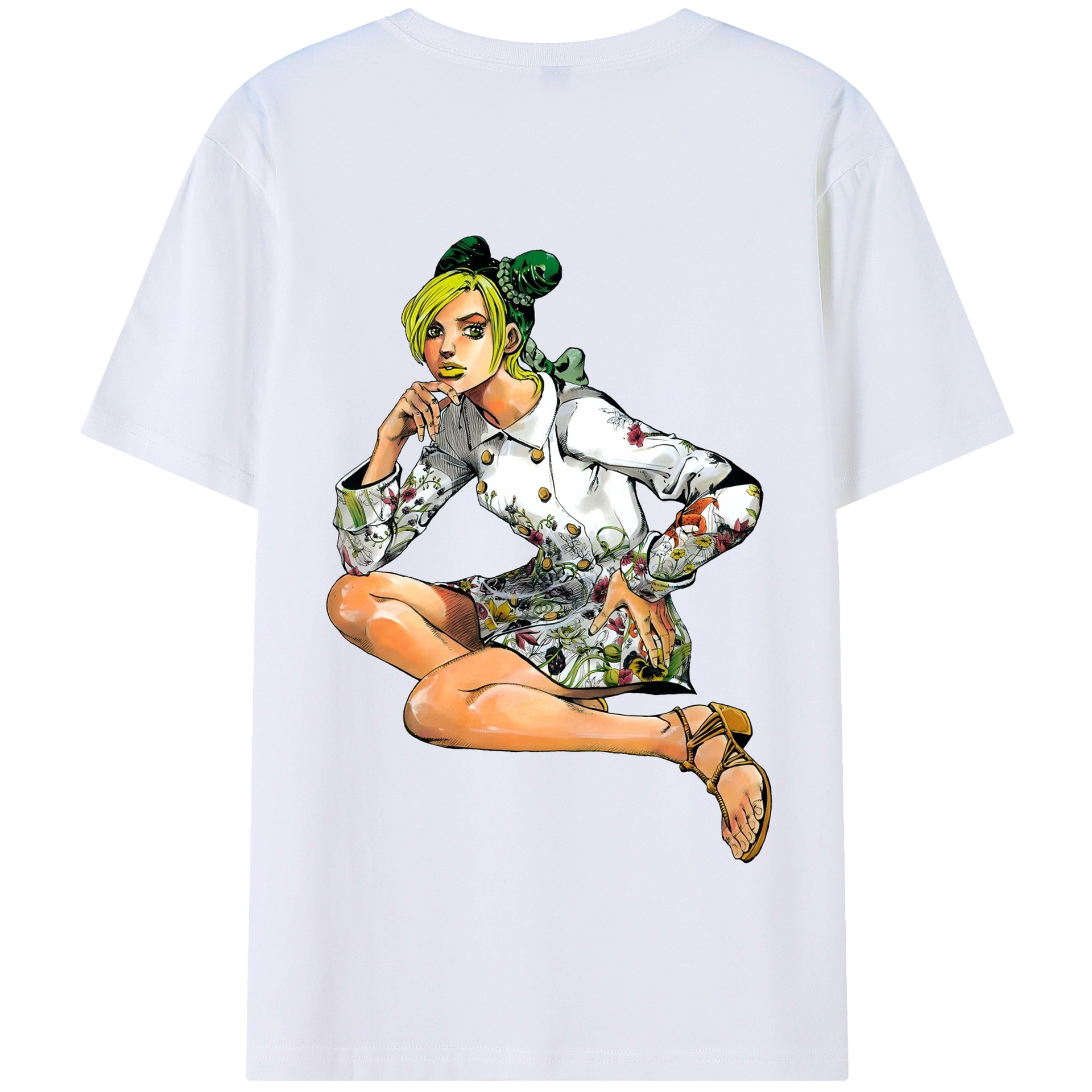 （画像用） "ジョジョの奇妙な冒険 くうじょう ジョリーン JoJo's Bizarre Adventure Jolyne Cujoh " 綿100％半袖Tシャツ（背面プリント）
