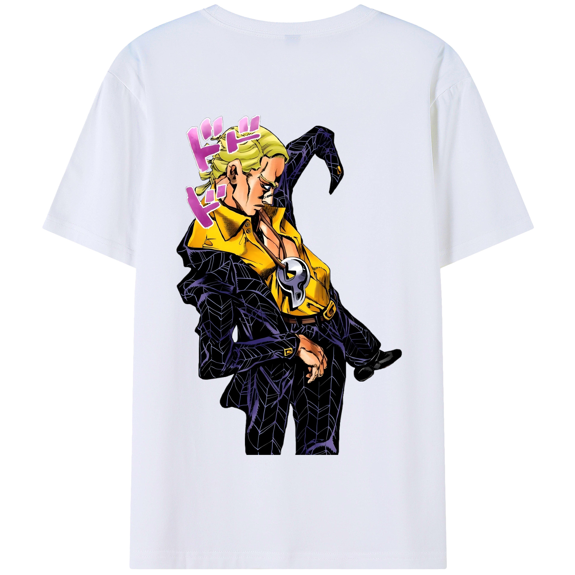 （画像用） ジョジョの奇妙な冒険 プロシュート JoJo's Bizarre Adventure Prosciutto 綿100％半袖Tシャツ（背面プリント）