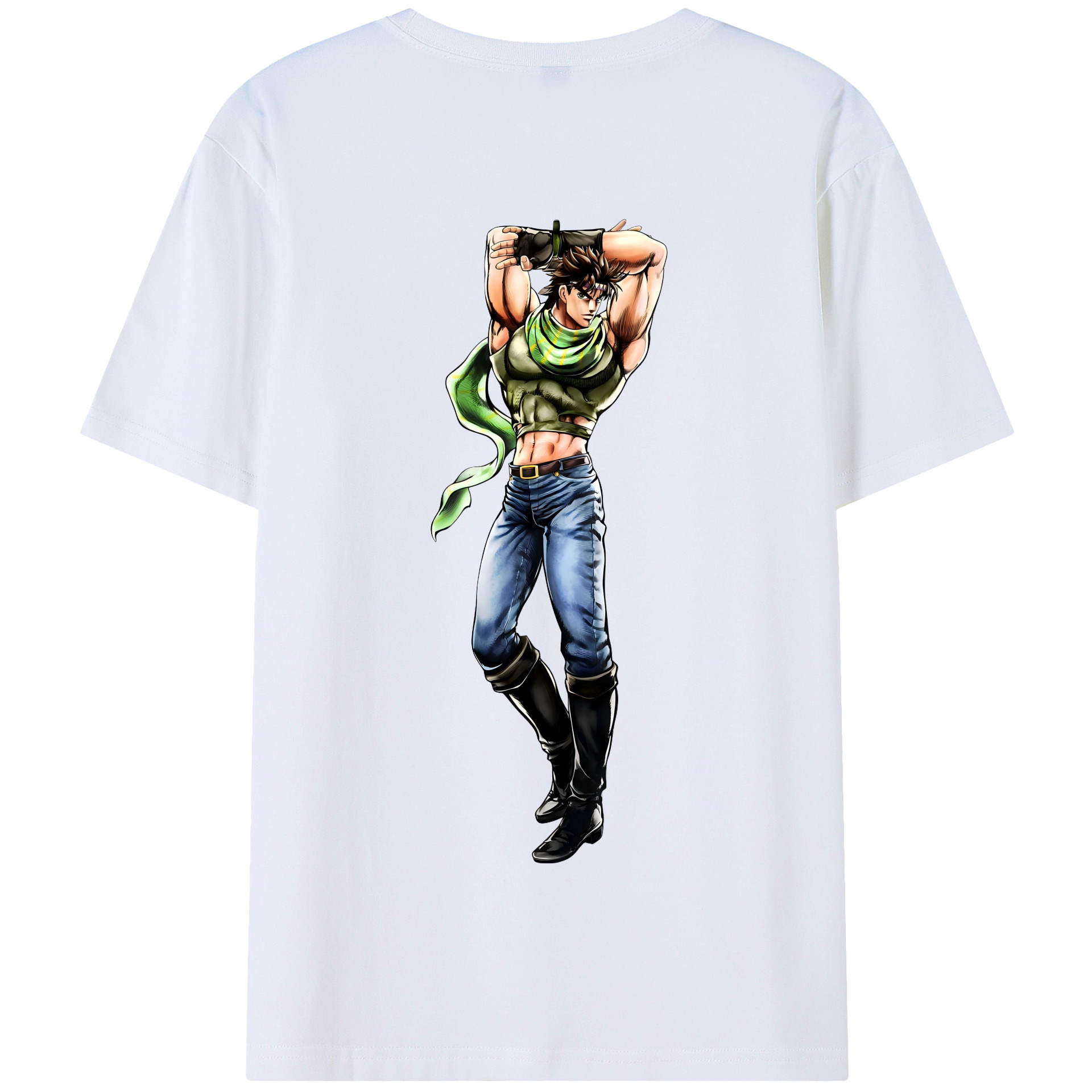 （画像用） ジョジョの奇妙な冒険 ジョセフ?ジョースター JoJo's Bizarre Adventure Joseph Joestar 綿100％半袖Tシャツ（背面プリント）