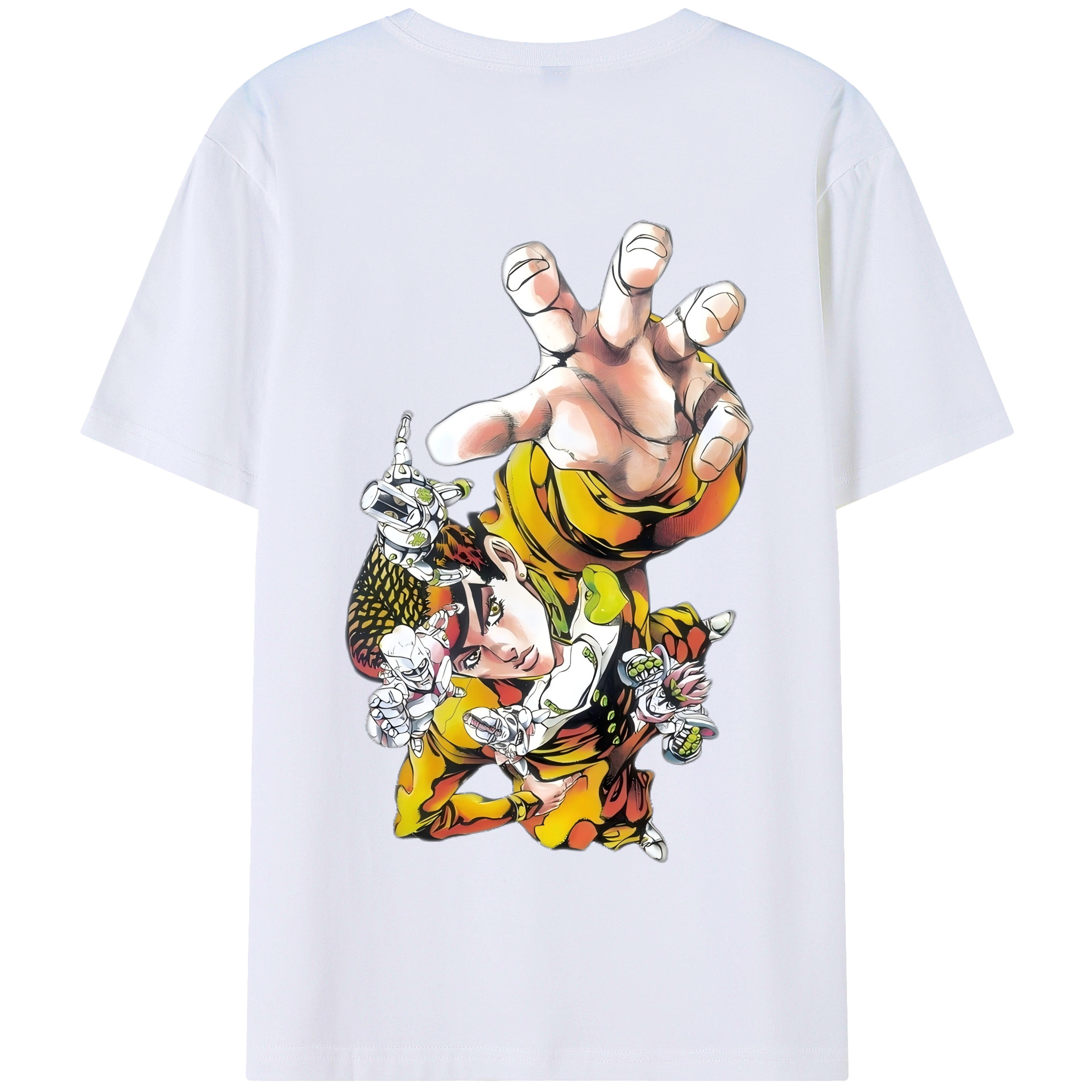 （画像用） ジョジョの奇妙な冒険 ひがしかた じょうすけ JoJo's Bizarre Adventure Higashikata Josuke 綿100％半袖Tシャツ（背面プリント）