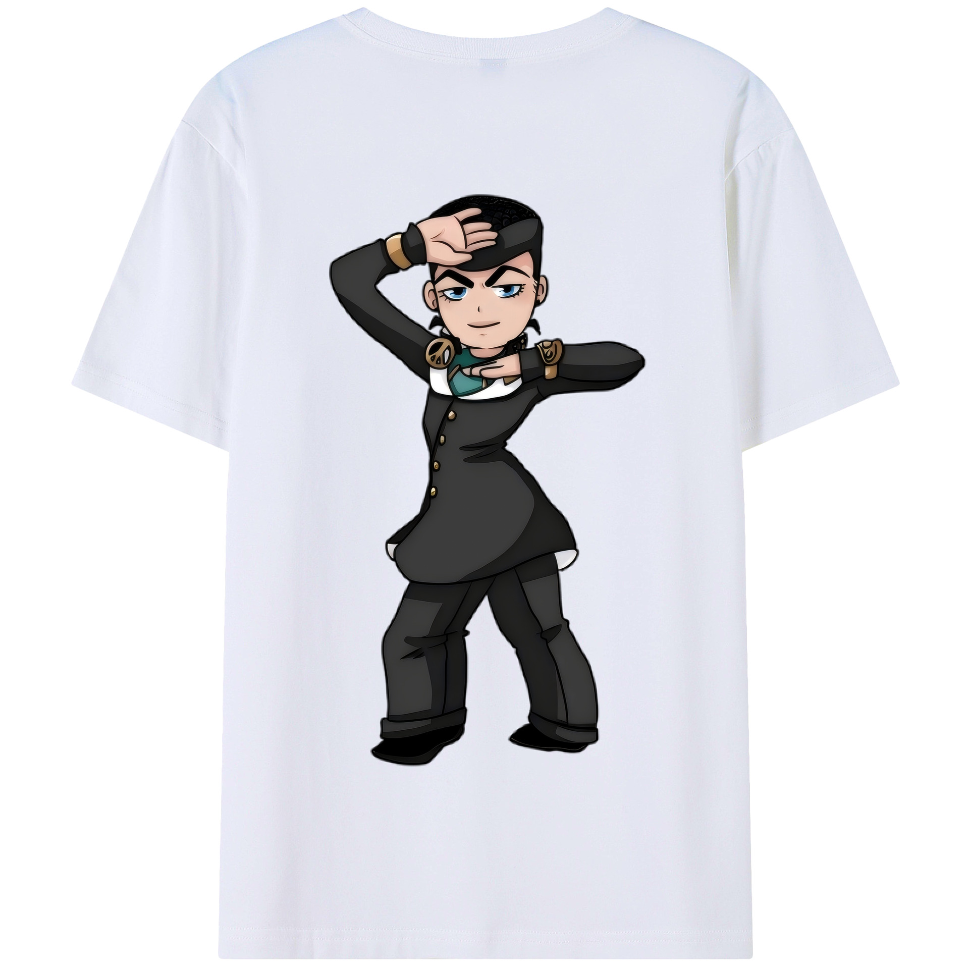 （画像用） ジョジョの奇妙な冒険 ひがしかた じょうすけ JoJo's Bizarre Adventure Higashikata Josuke 綿100％半袖Tシャツ（背面プリント）
