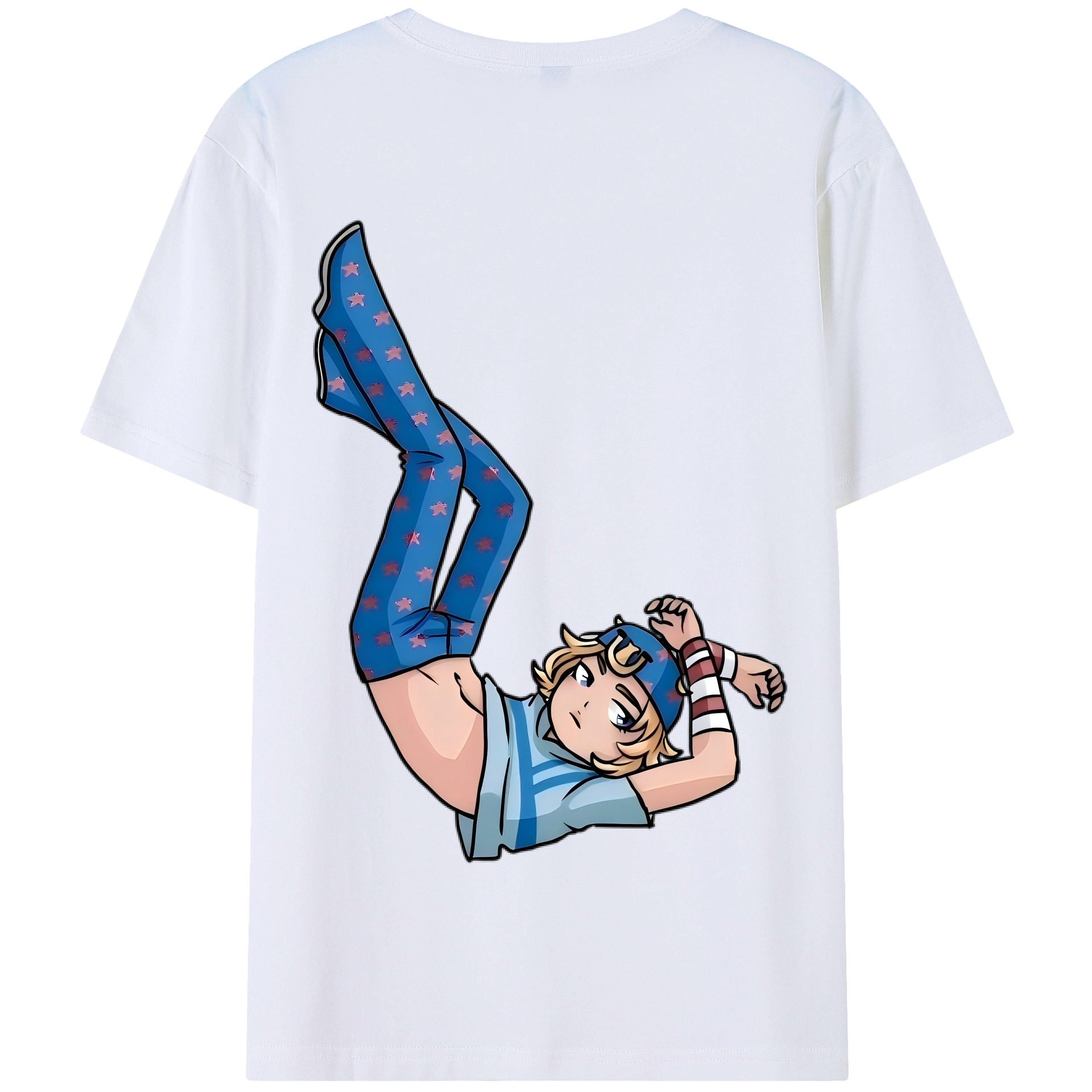 （画像用） ジョジョの奇妙な冒険 グイード?ミスタ JoJo's Bizarre Adventure Guido Mista 綿100％半袖Tシャツ（背面プリント）