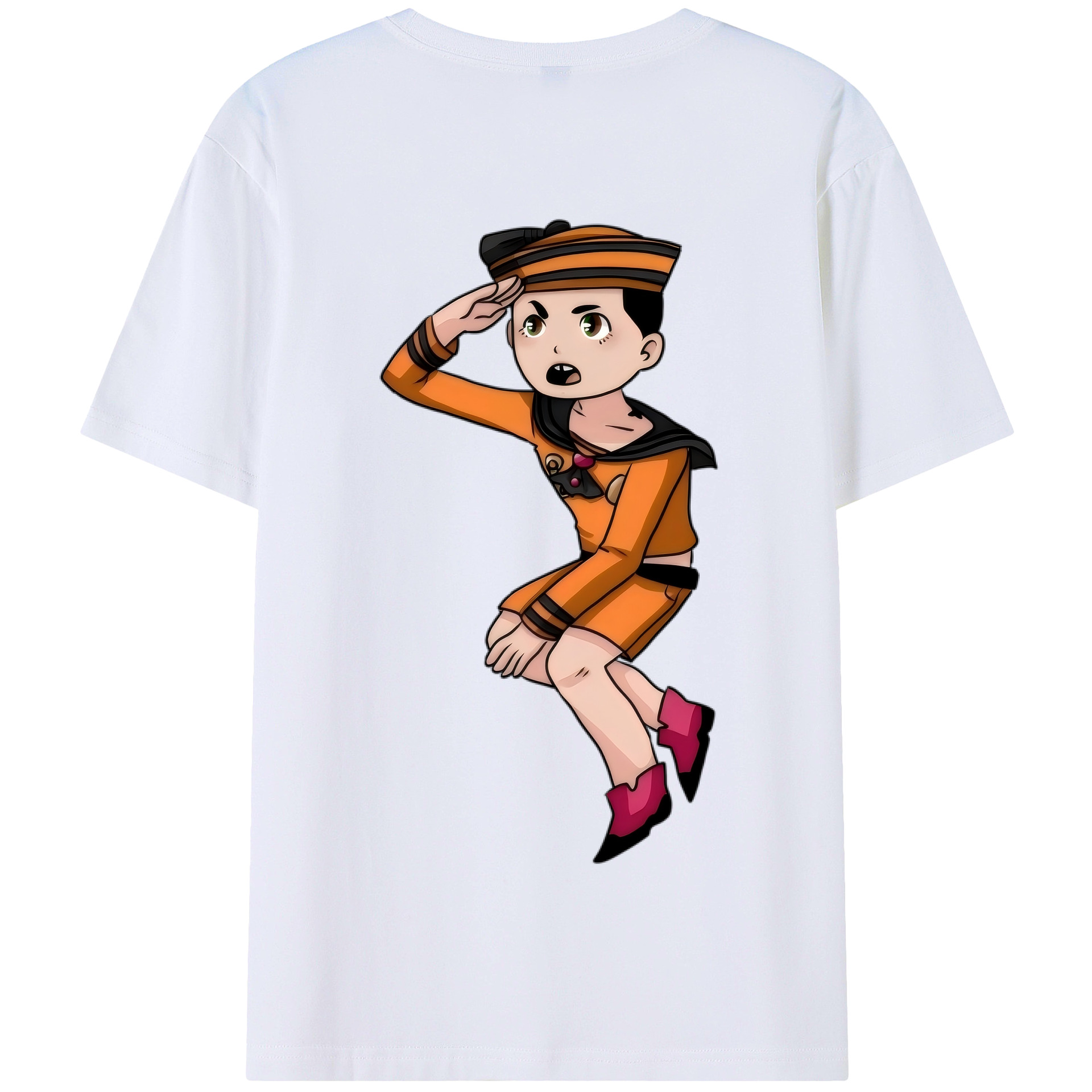 （画像用） ジョジョの奇妙な冒険 東方定助 JoJo's Bizarre Adventure Higashikata Josuke 綿100％半袖Tシャツ（背面プリント）