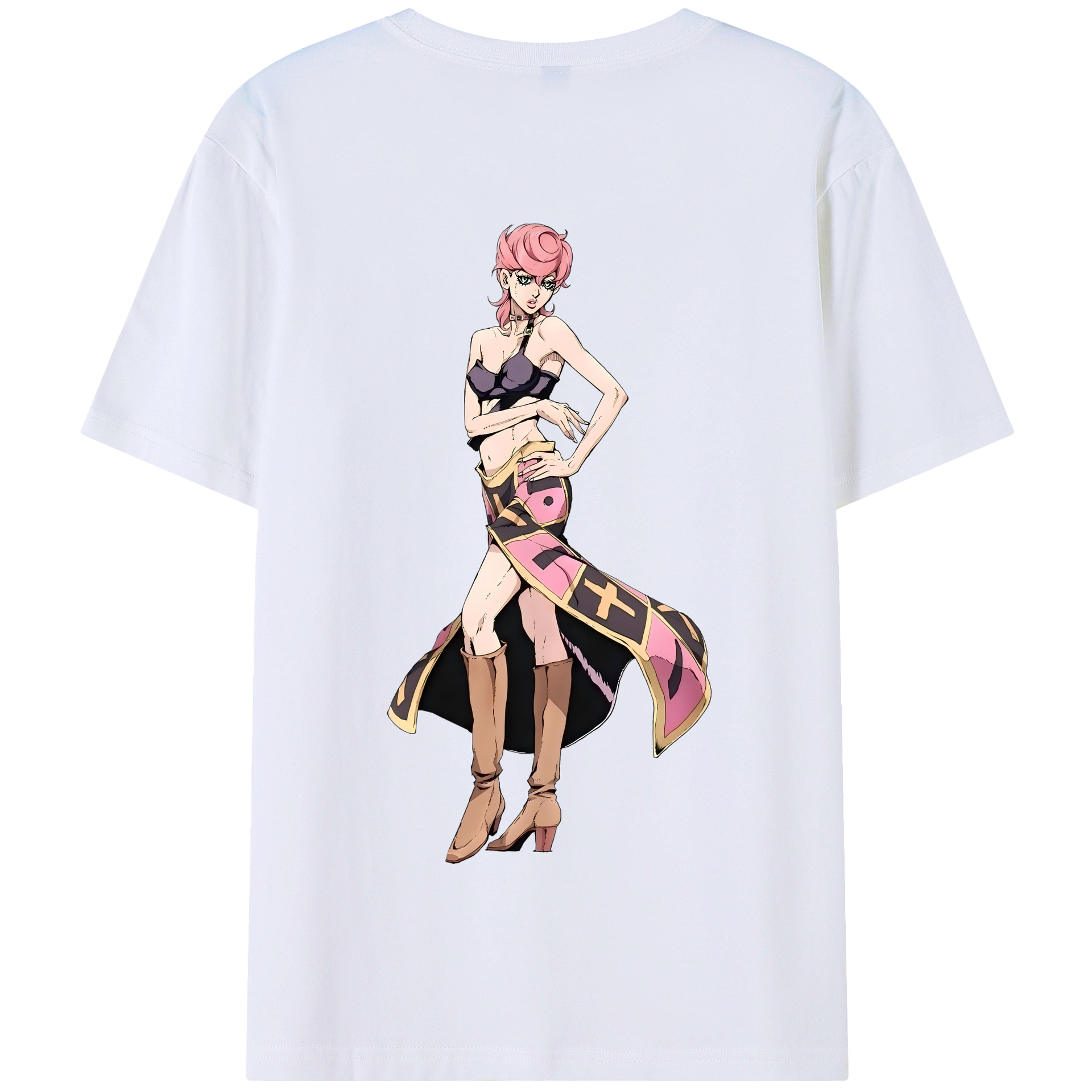 （画像用） ジョジョの奇妙な冒険 トリッシュ?ウナ JoJo's Bizarre Adventure Trish Una 綿100％半袖Tシャツ（背面プリント）