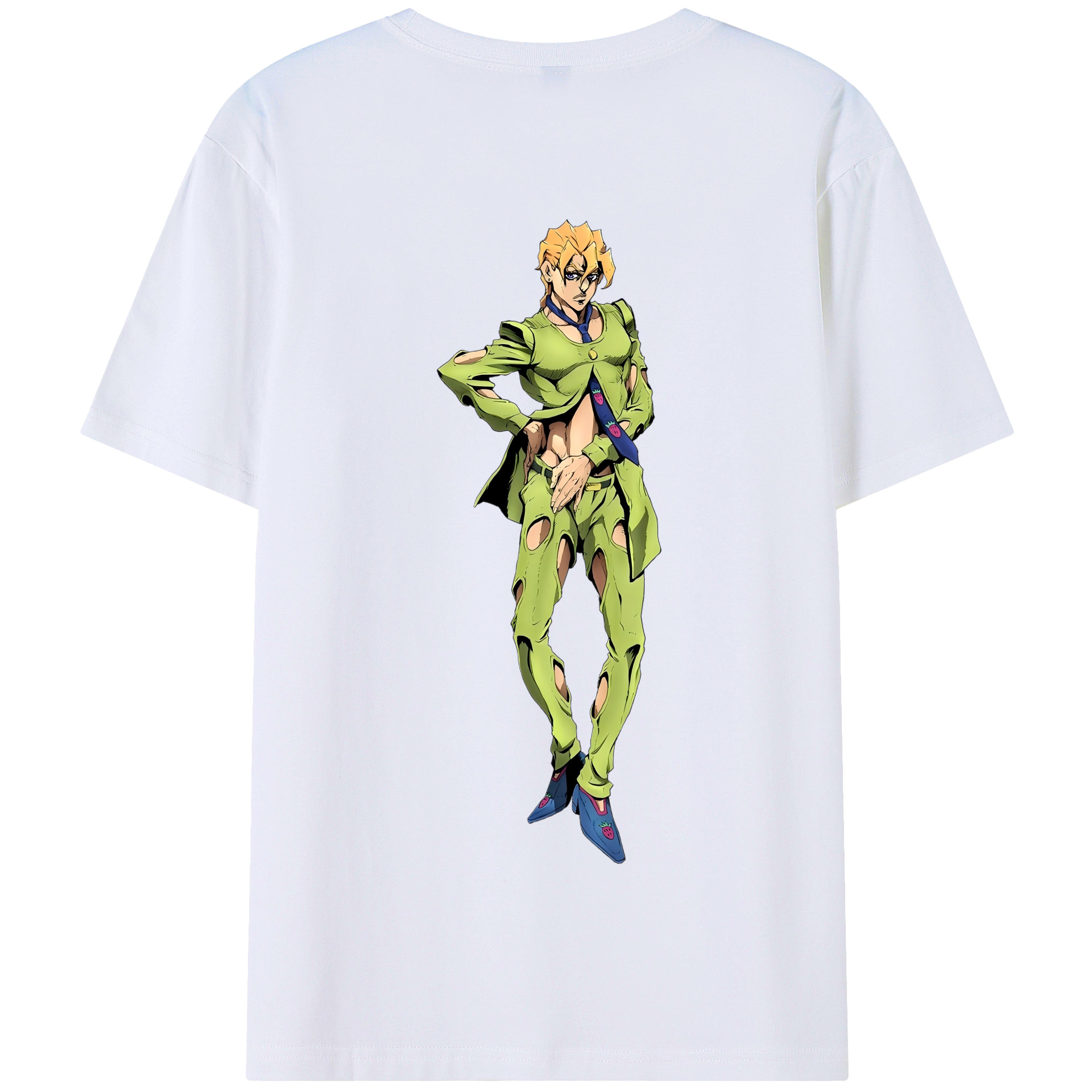 （画像用） ジョジョの奇妙な冒険 パンナコッタ?フー JoJo's Bizarre Adventure Pannacotta Fugo 綿100％半袖Tシャツ（背面プリント）