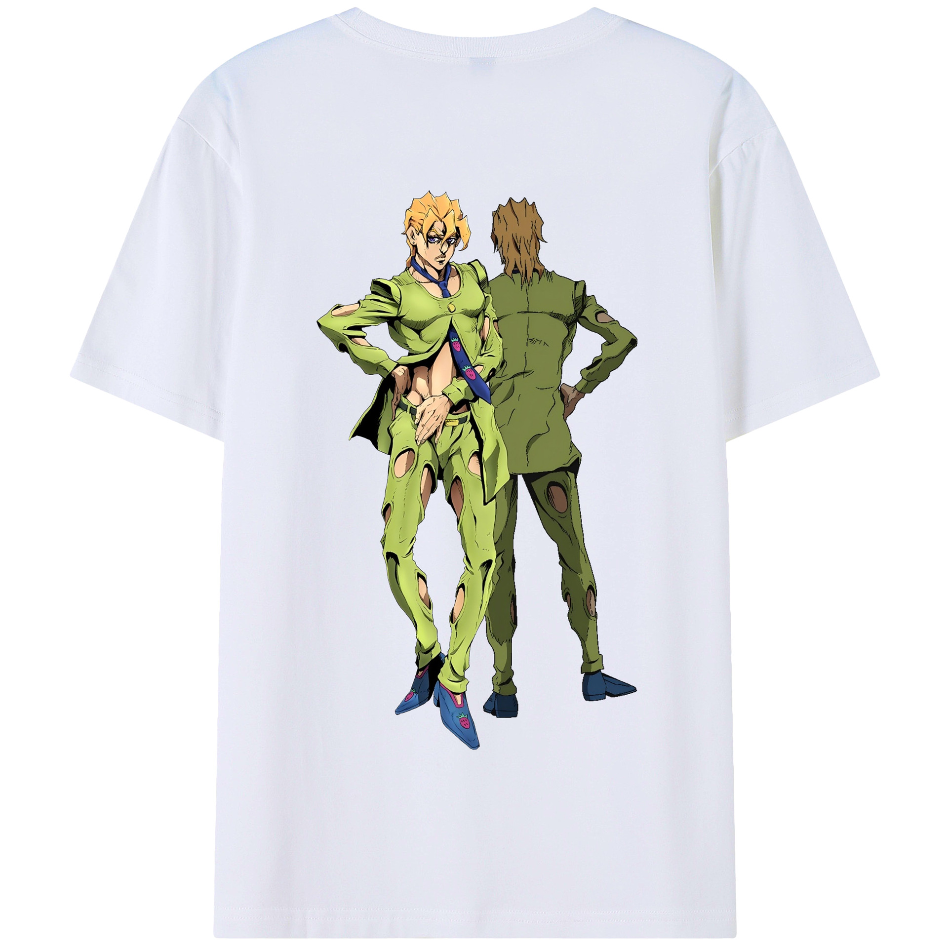 （画像用） ジョジョの奇妙な冒険 パンナコッタ?フー JoJo's Bizarre Adventure Pannacotta Fugo 綿100％半袖Tシャツ（背面プリント）
