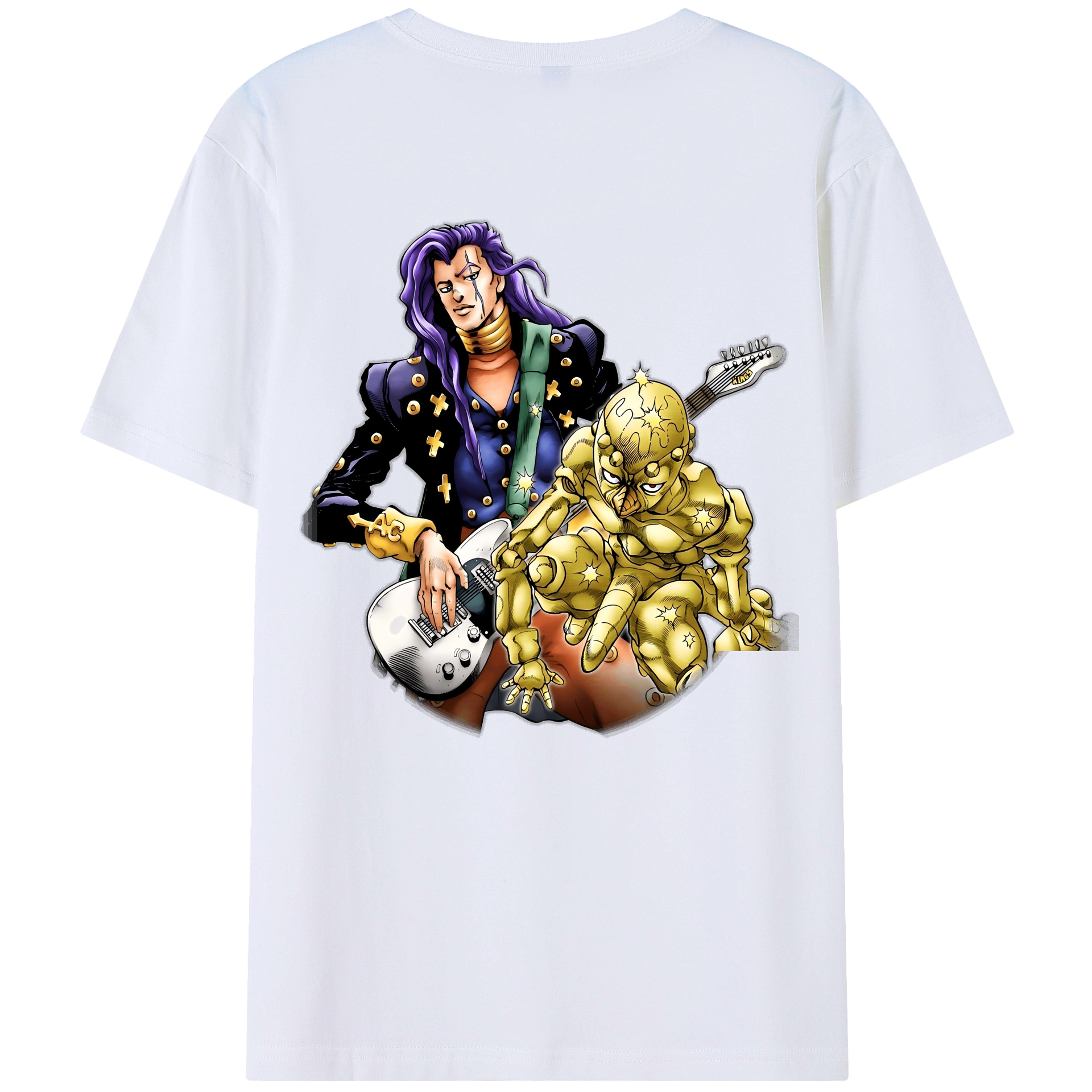 （画像用） ジョジョの奇妙な冒険 おといし あきら JoJo's Bizarre Adventure Akira Otoishi 綿100％半袖Tシャツ（背面プリント）
