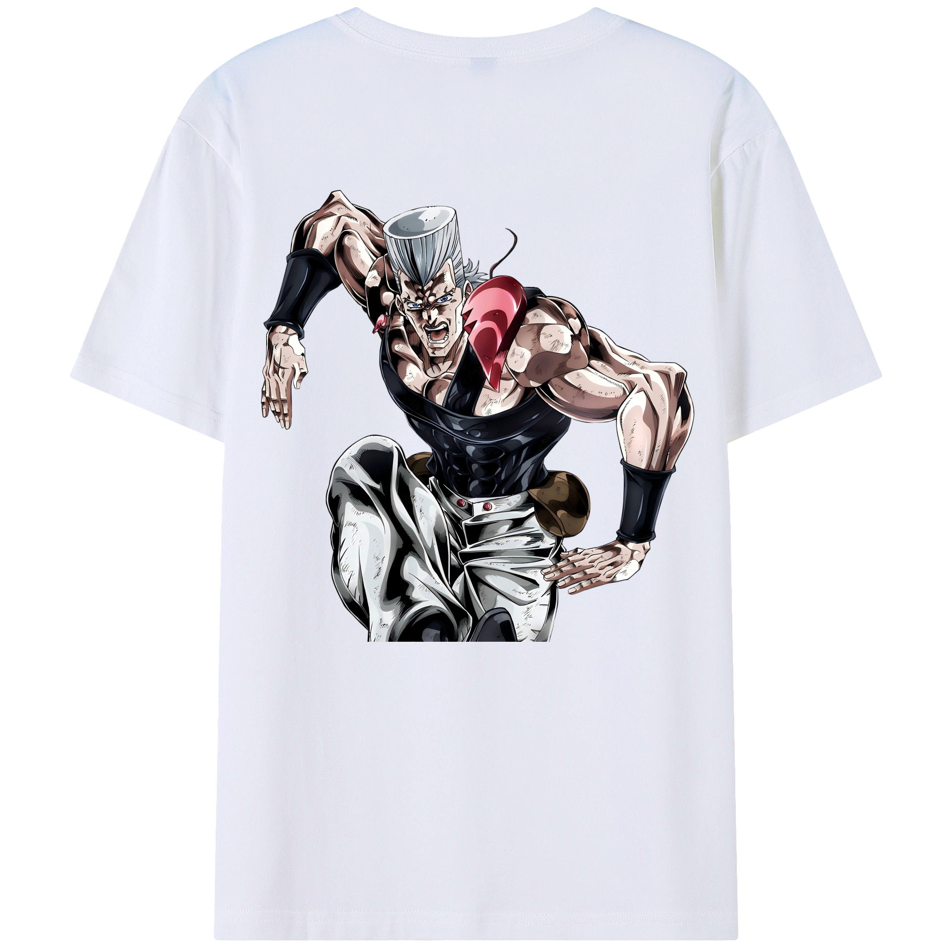 （画像用） ジョジョの奇妙な冒険 ジャン＝ピエール?ポルナレフ JoJo's Bizarre Adventure Jan Pierre Polnareff 綿100％半袖Tシャツ（背面プリント）