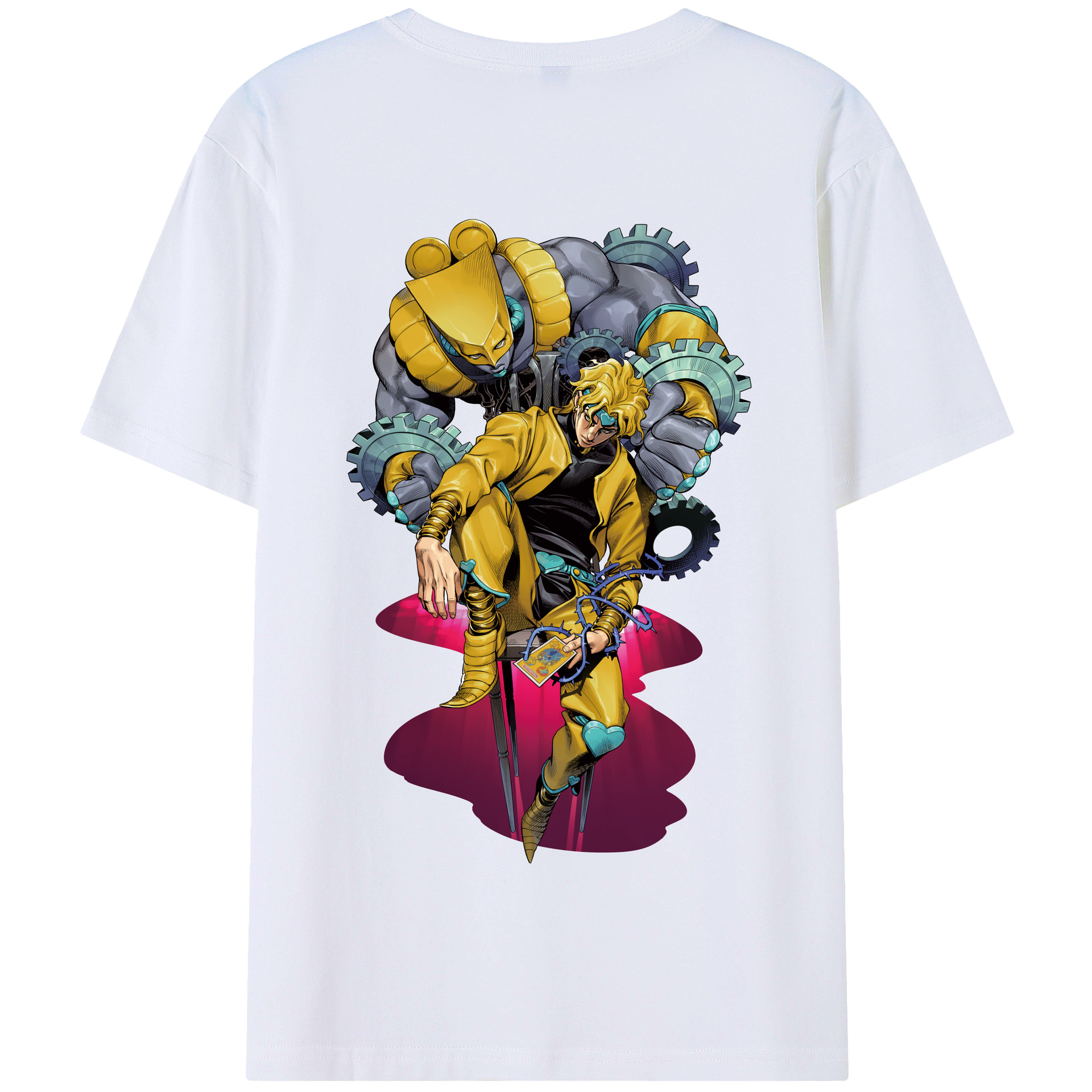 （画像用） ジョジョの奇妙な冒険 ディオ?ブランドー JoJo's Bizarre Adventure Dio Brando 綿100％半袖Tシャツ（背面プリント）