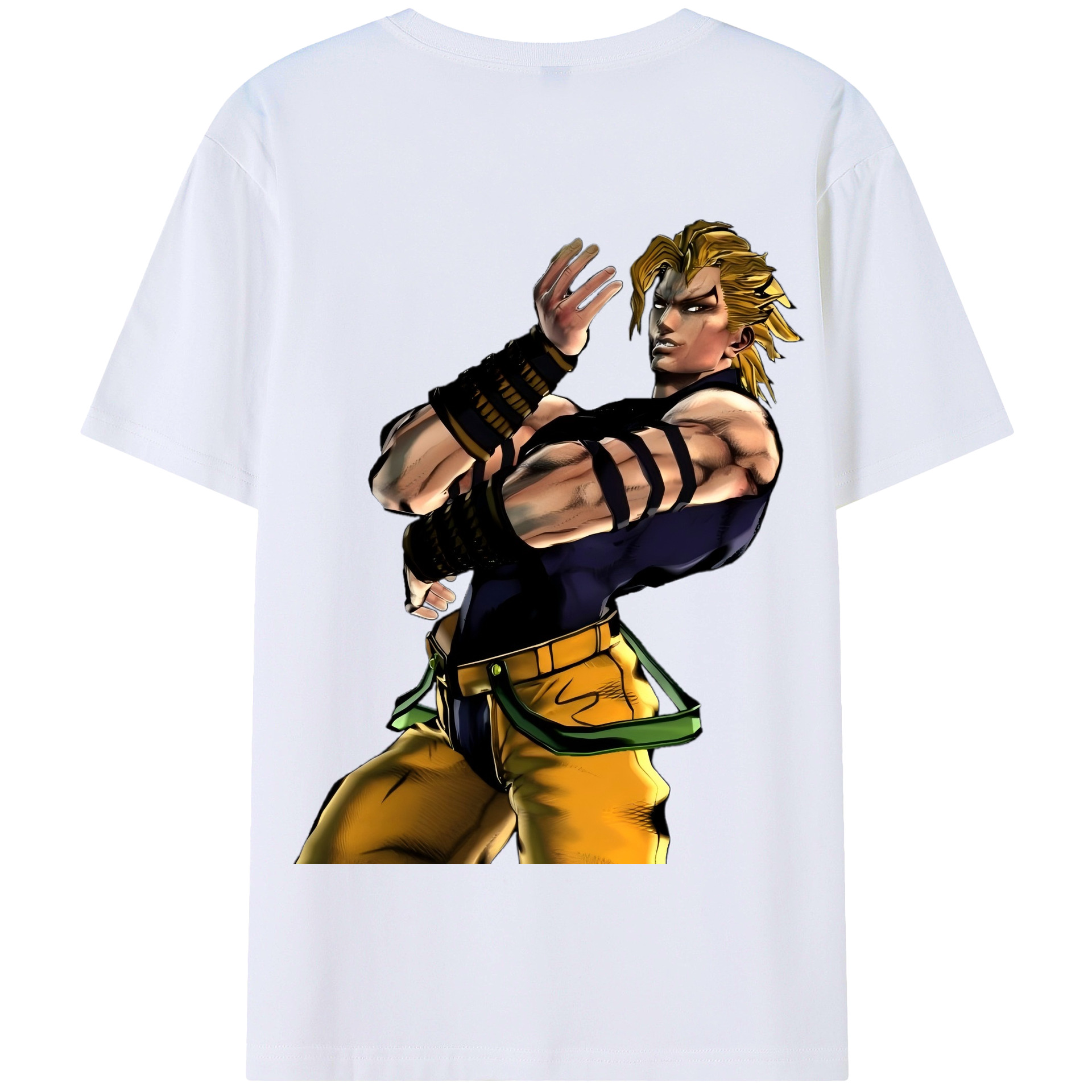 （画像用） ジョジョの奇妙な冒険 ディオ?ブランドー JoJo's Bizarre Adventure Dio Brando 綿100％半袖Tシャツ（背面プリント）