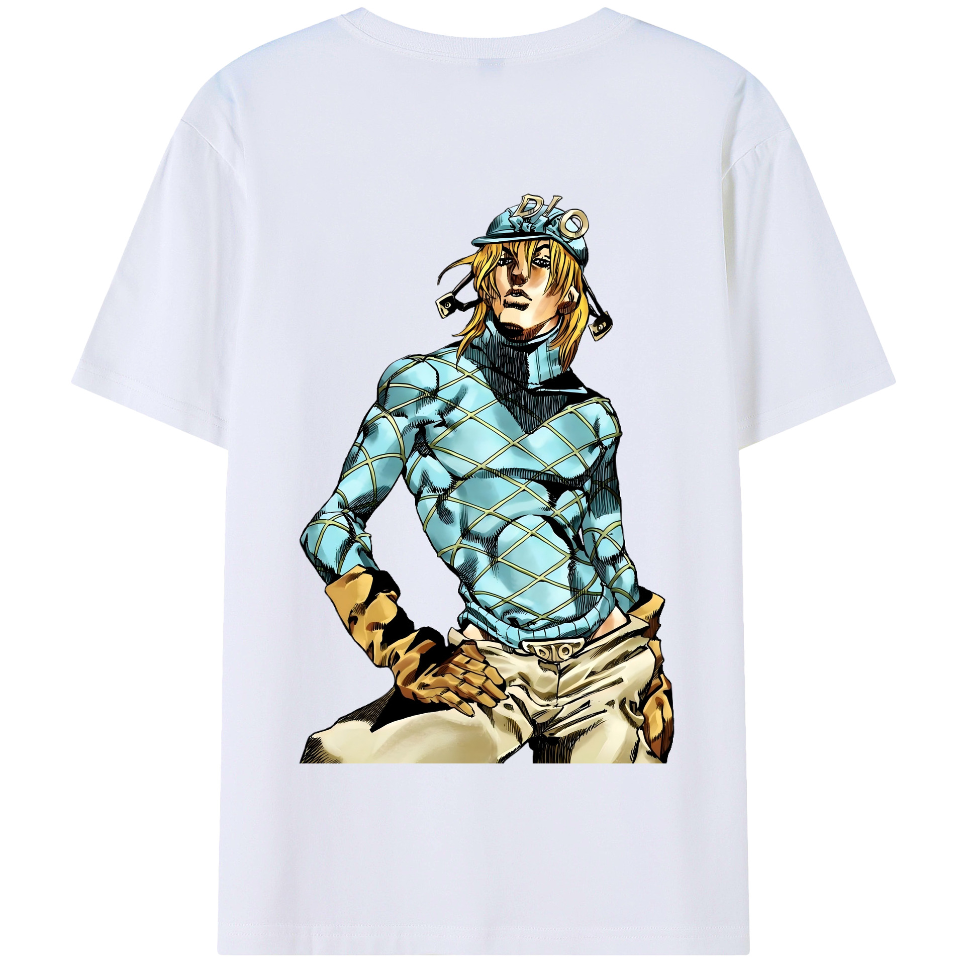（画像用） ジョジョの奇妙な冒険 ディオ?ブランドー JoJo's Bizarre Adventure Dio Brando 綿100％半袖Tシャツ（背面プリント）