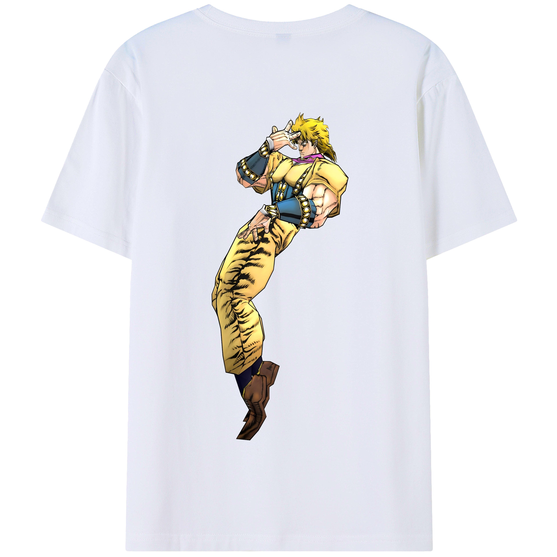 （画像用） ジョジョの奇妙な冒険 ディオ?ブランドー JoJo's Bizarre Adventure Dio Brando 綿100％半袖Tシャツ（背面プリント）
