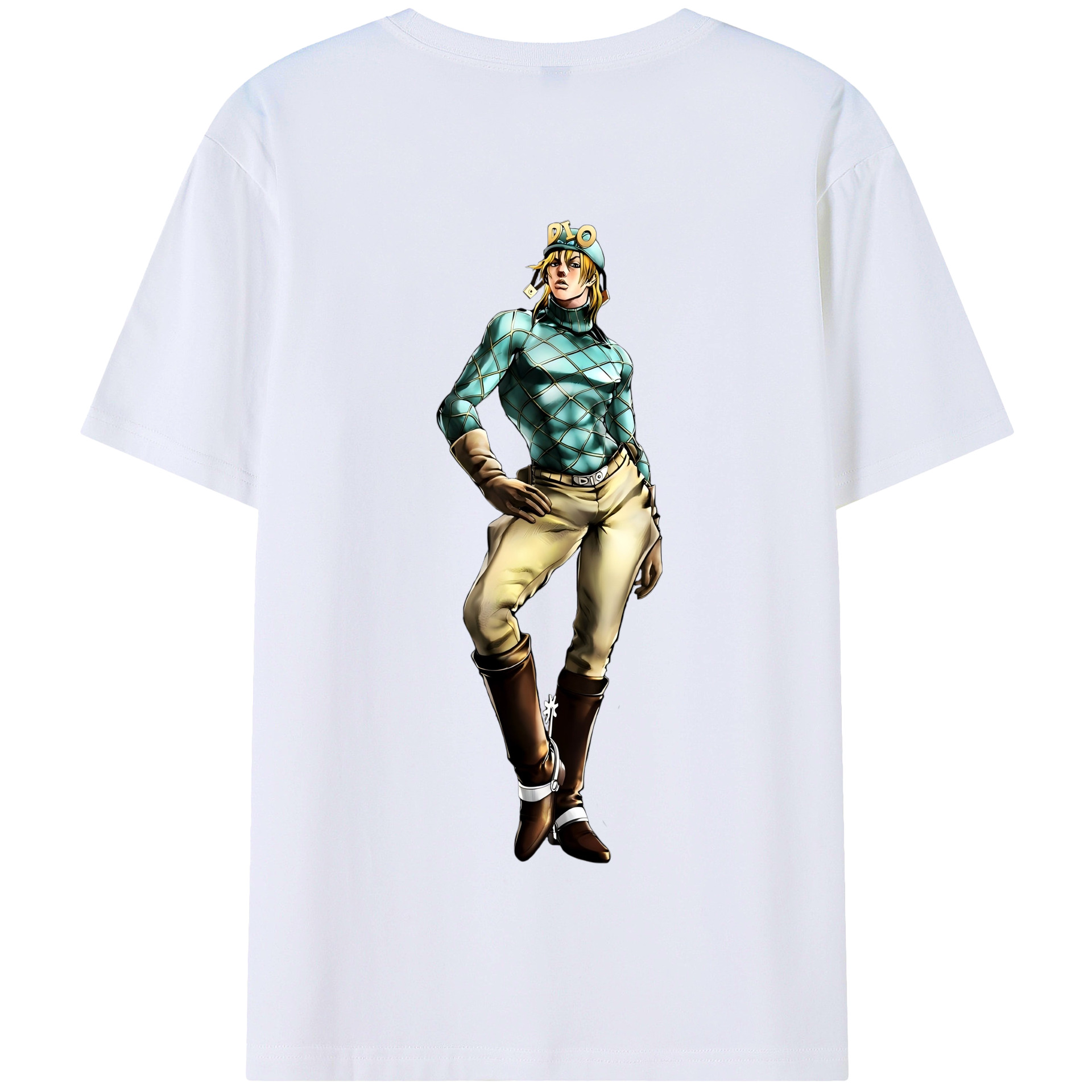 （画像用） ジョジョの奇妙な冒険 ディオ?ブランドー JoJo's Bizarre Adventure Dio Brando 綿100％半袖Tシャツ（背面プリント）