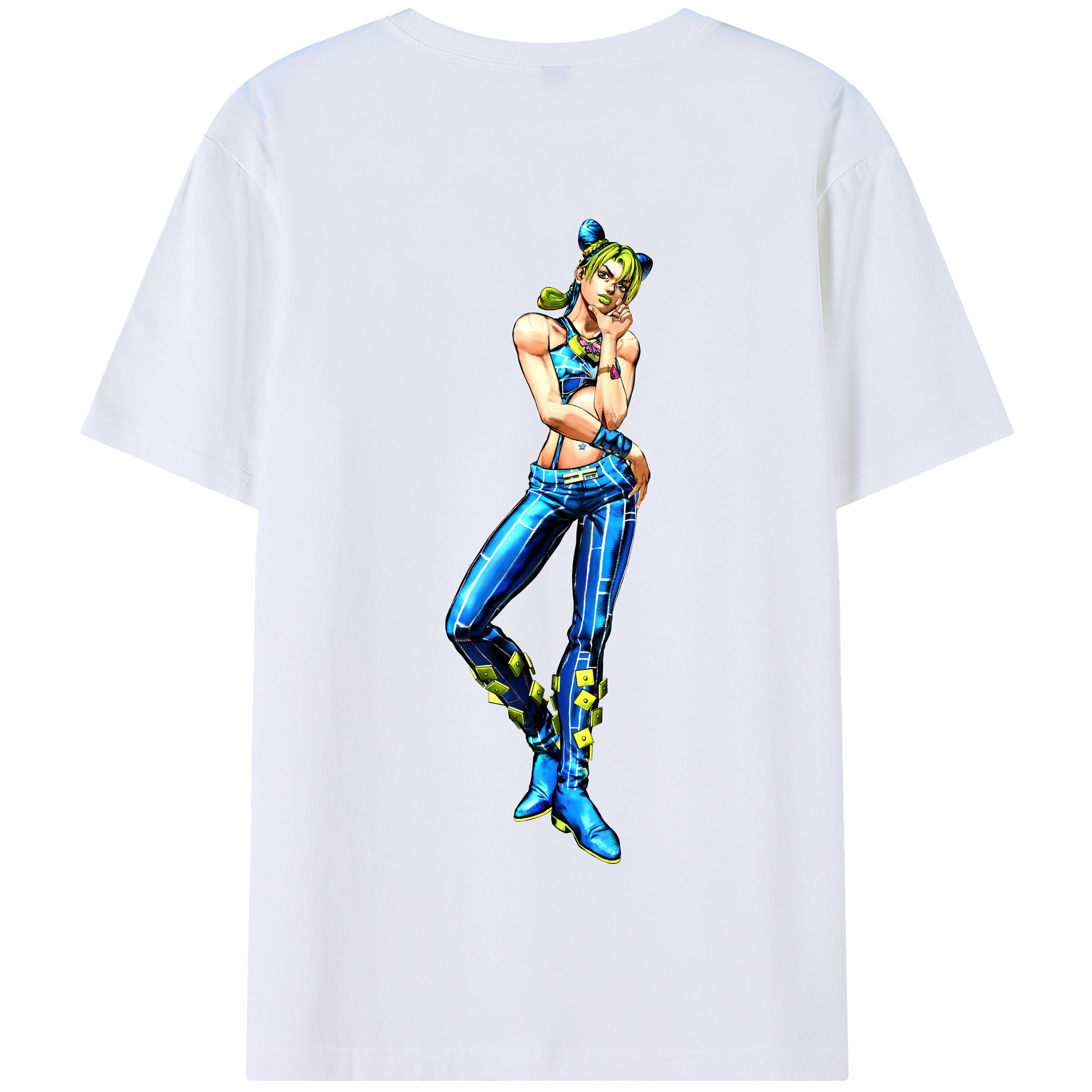 （画像用） "ジョジョの奇妙な冒険 くうじょう ジョリーン JoJo's Bizarre Adventure Jolyne Cujoh " 綿100％半袖Tシャツ（背面プリント）