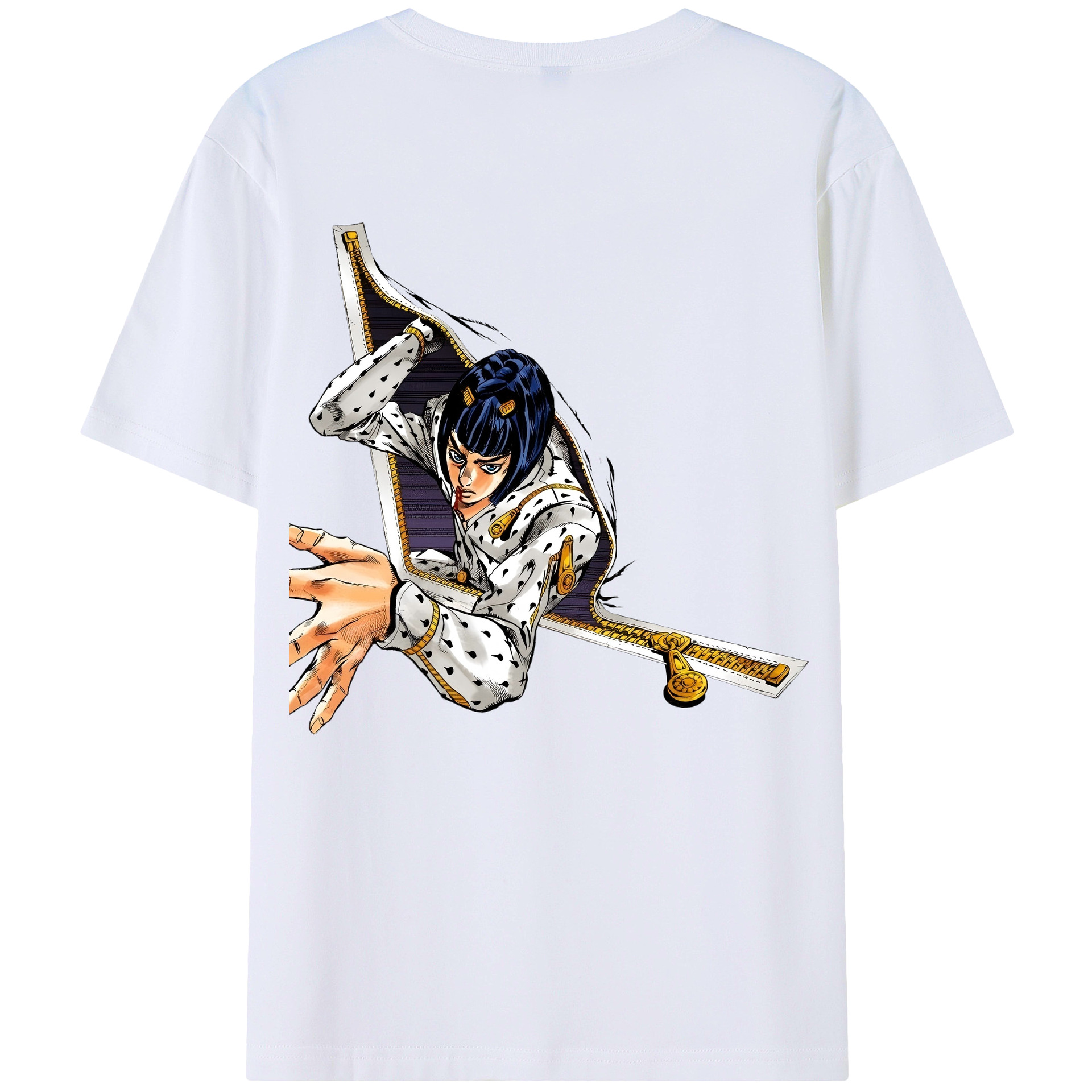 （画像用） ジョジョの奇妙な冒険 ブローノ?ブチャラティ JoJo's Bizarre Adventure Bruno Bucciarati 綿100％半袖Tシャツ（背面プリント）