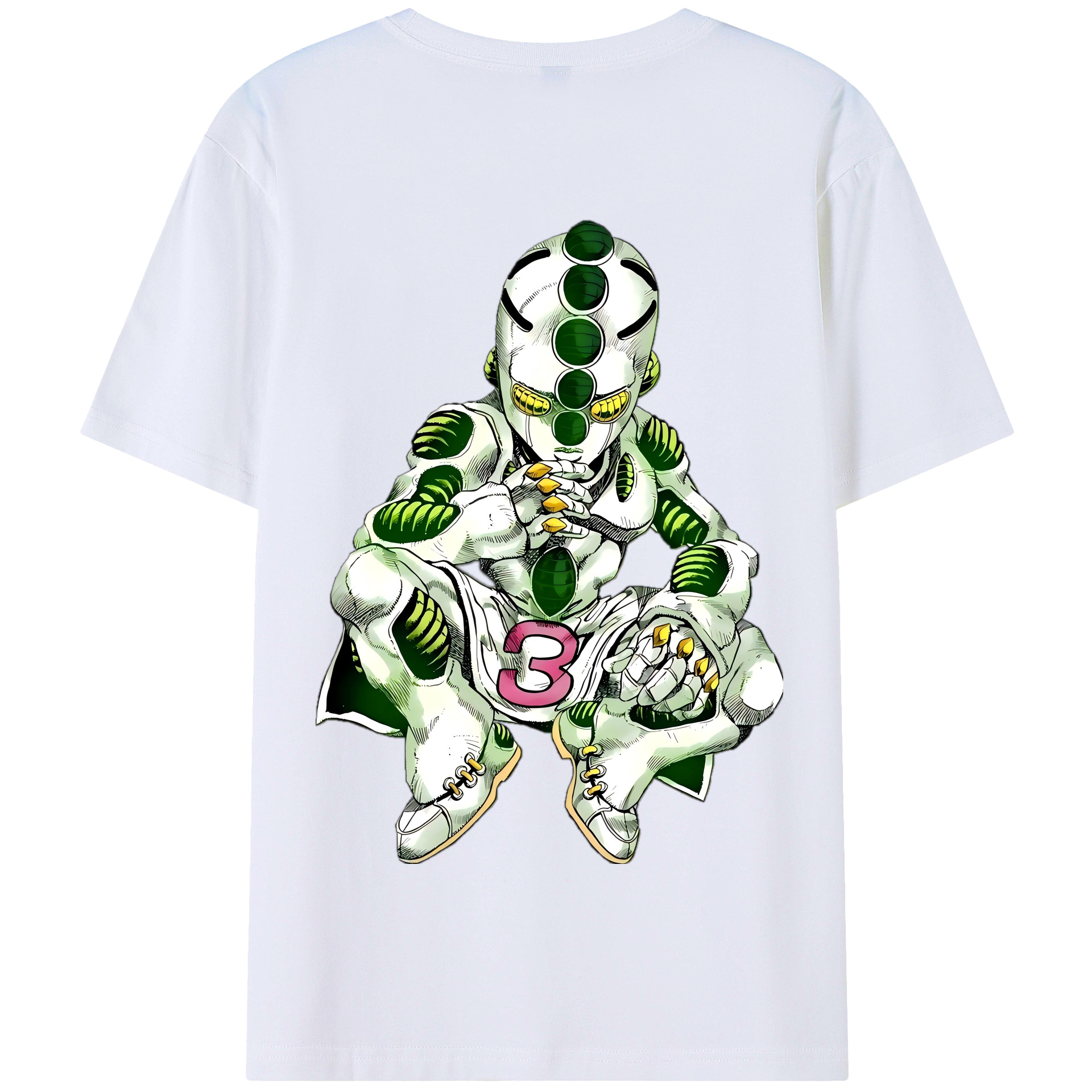 （画像用） ジョジョの奇妙な冒険 広瀨康一 JoJo's Bizarre Adventure Hirose Koichi 綿100％半袖Tシャツ（背面プリント）